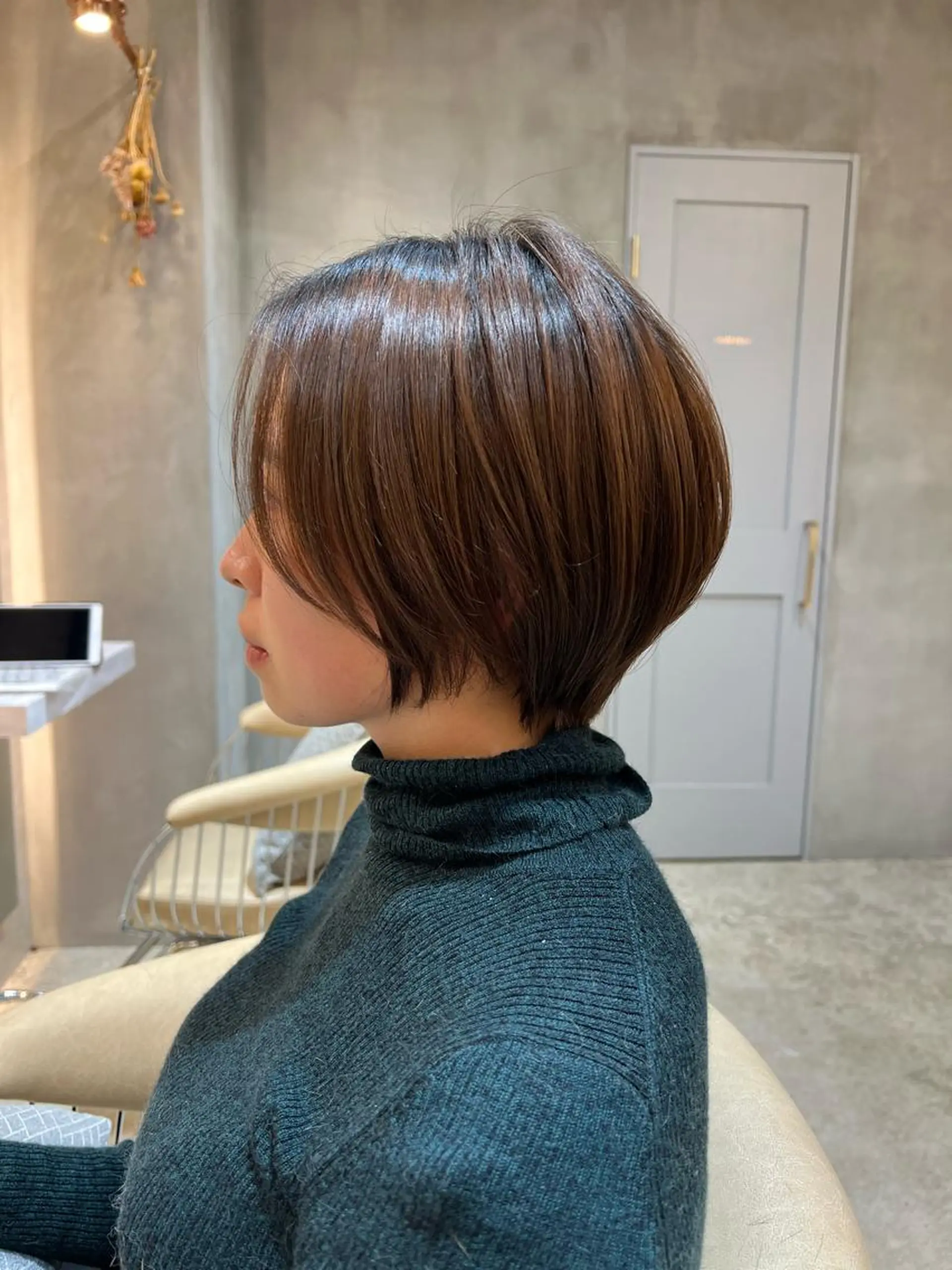 ショート ボブ/巻ける縮毛矯正 /韓国レイヤーはなのヘアスタイル