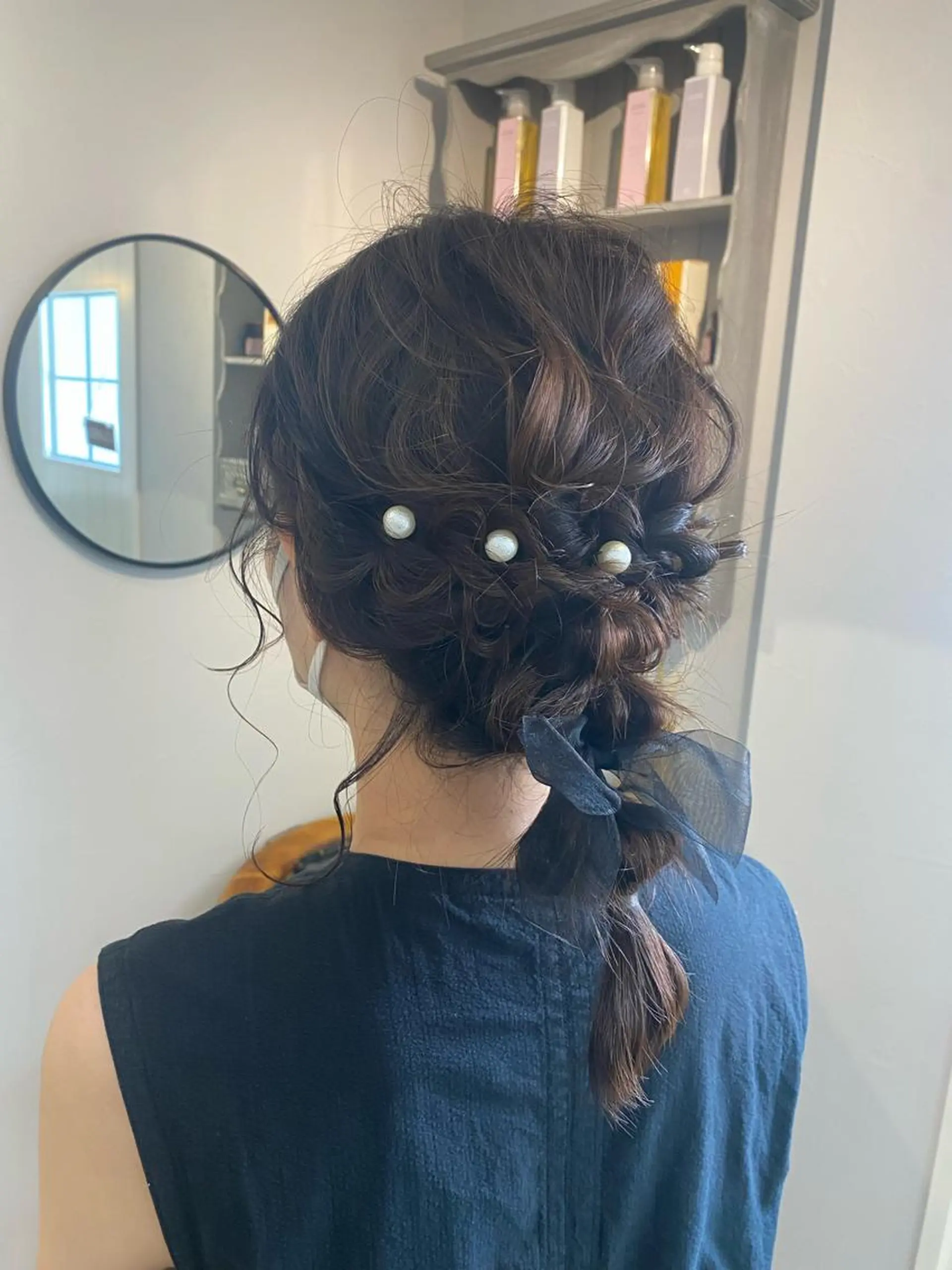 ミディアム ヘアアレンジ 結婚式・ブライダル 西村 美羽のヘアスタイル