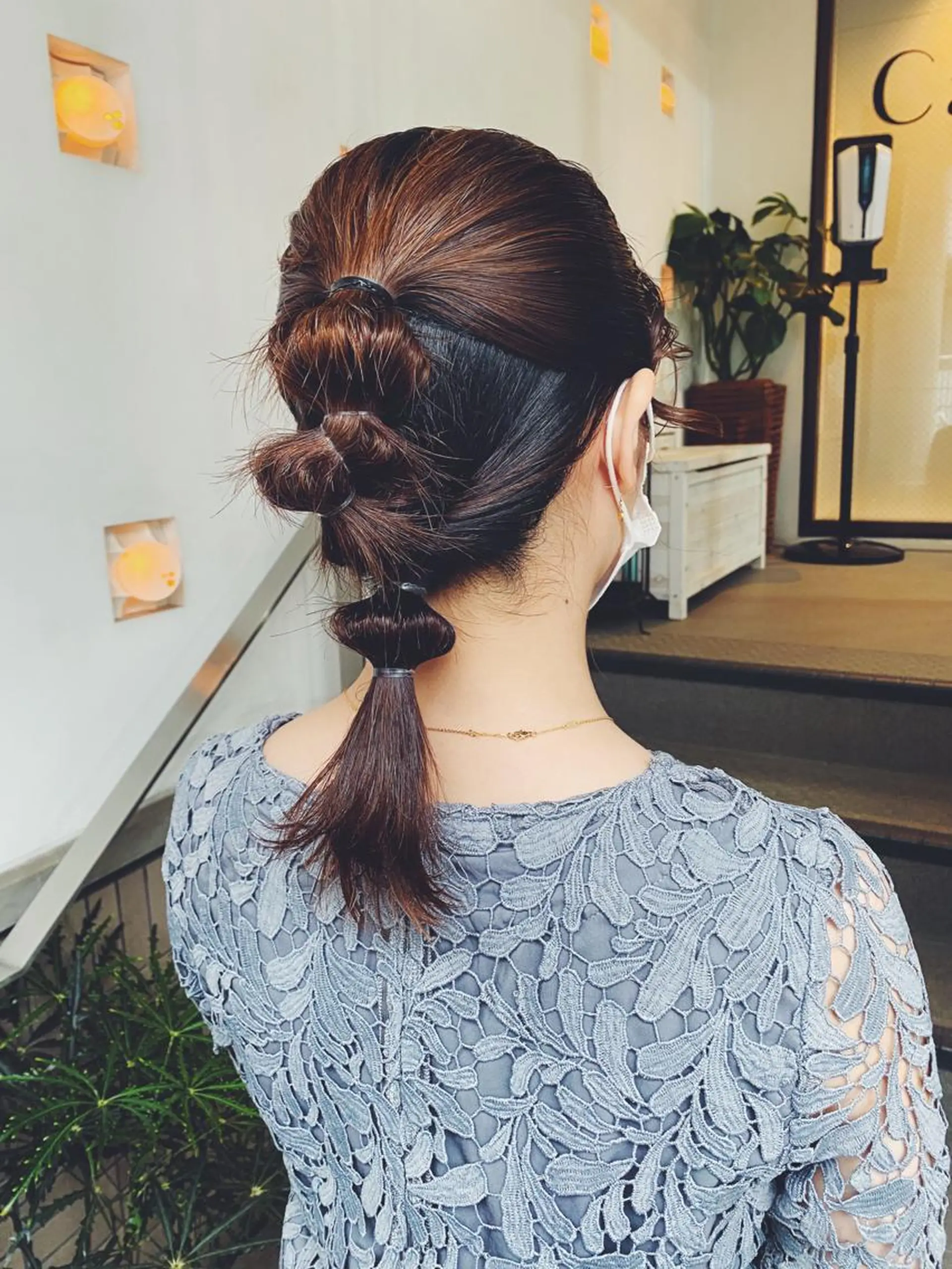 セミロング カラー ヘアアレンジ 玉ねぎヘアー ナカジ🌸ロブ/ボブ /前髪🌸のヘアスタイル