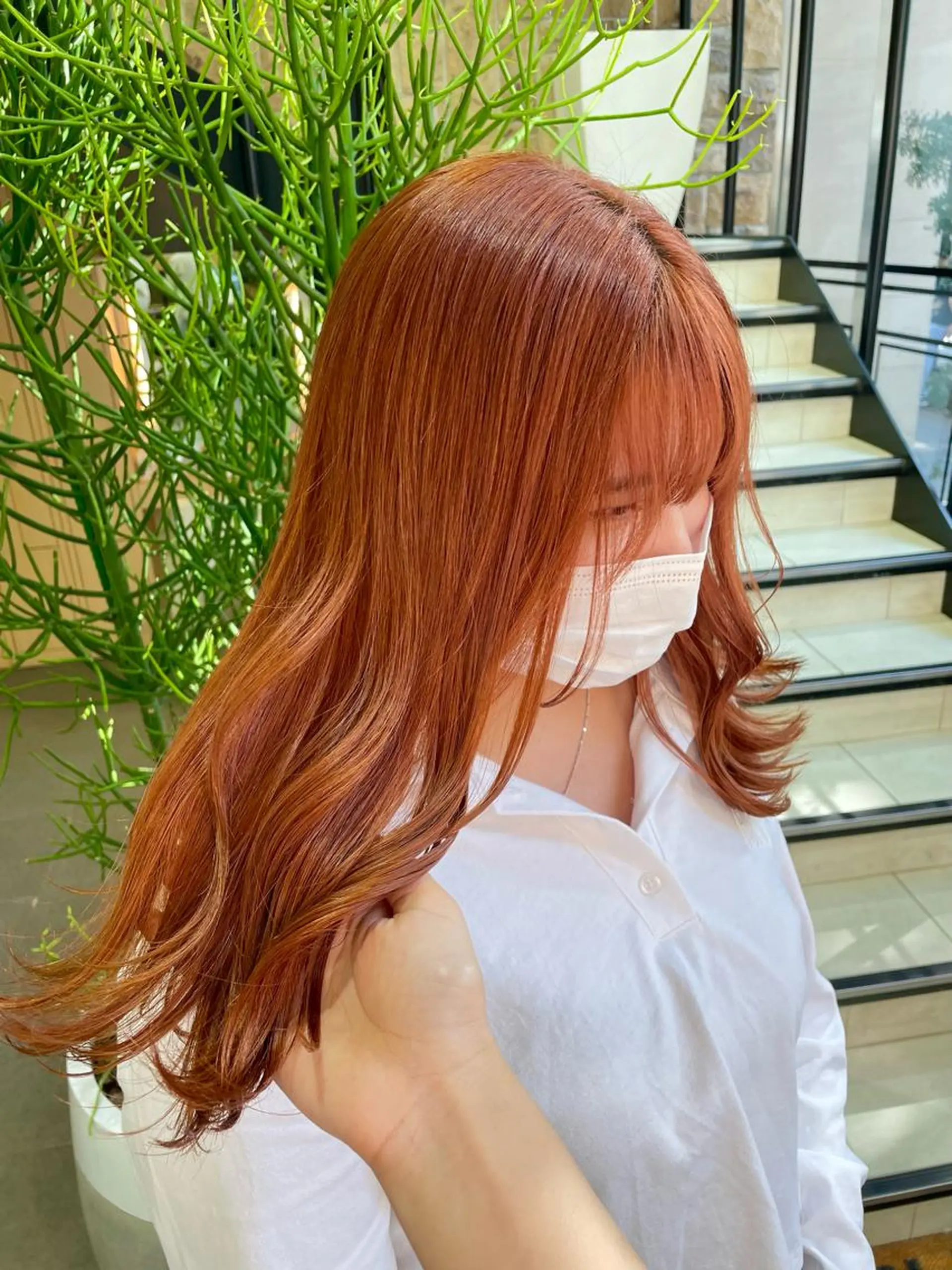 ロング オレンジブラウン 艶髪カラー🫧 髪質改善🪽萩原のヘアスタイル