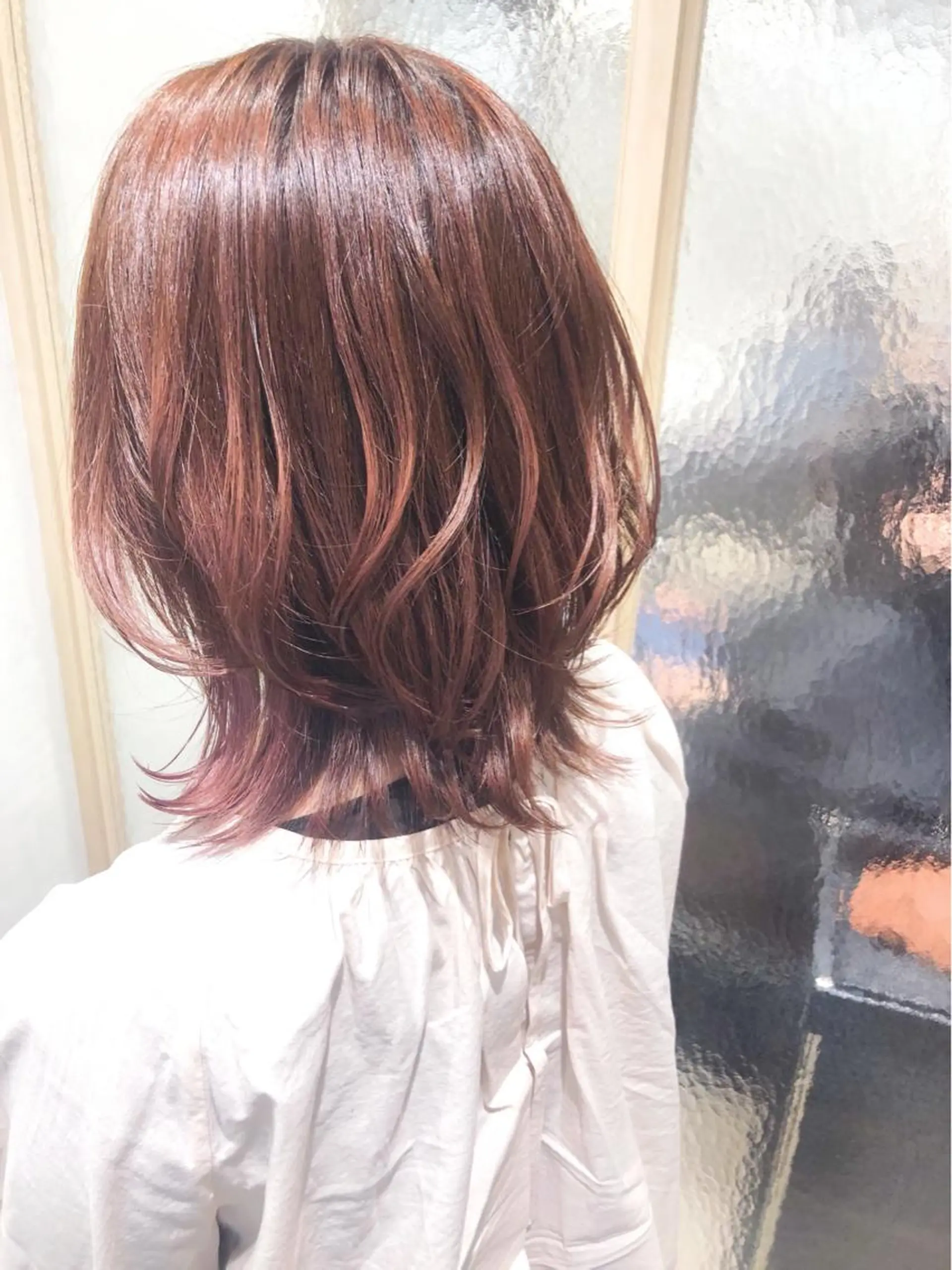 ミディアム カラー パーマ カット ヘアカラー トリートメント 艶髪/韓国レイヤー イノウエヒロキのヘアスタイル