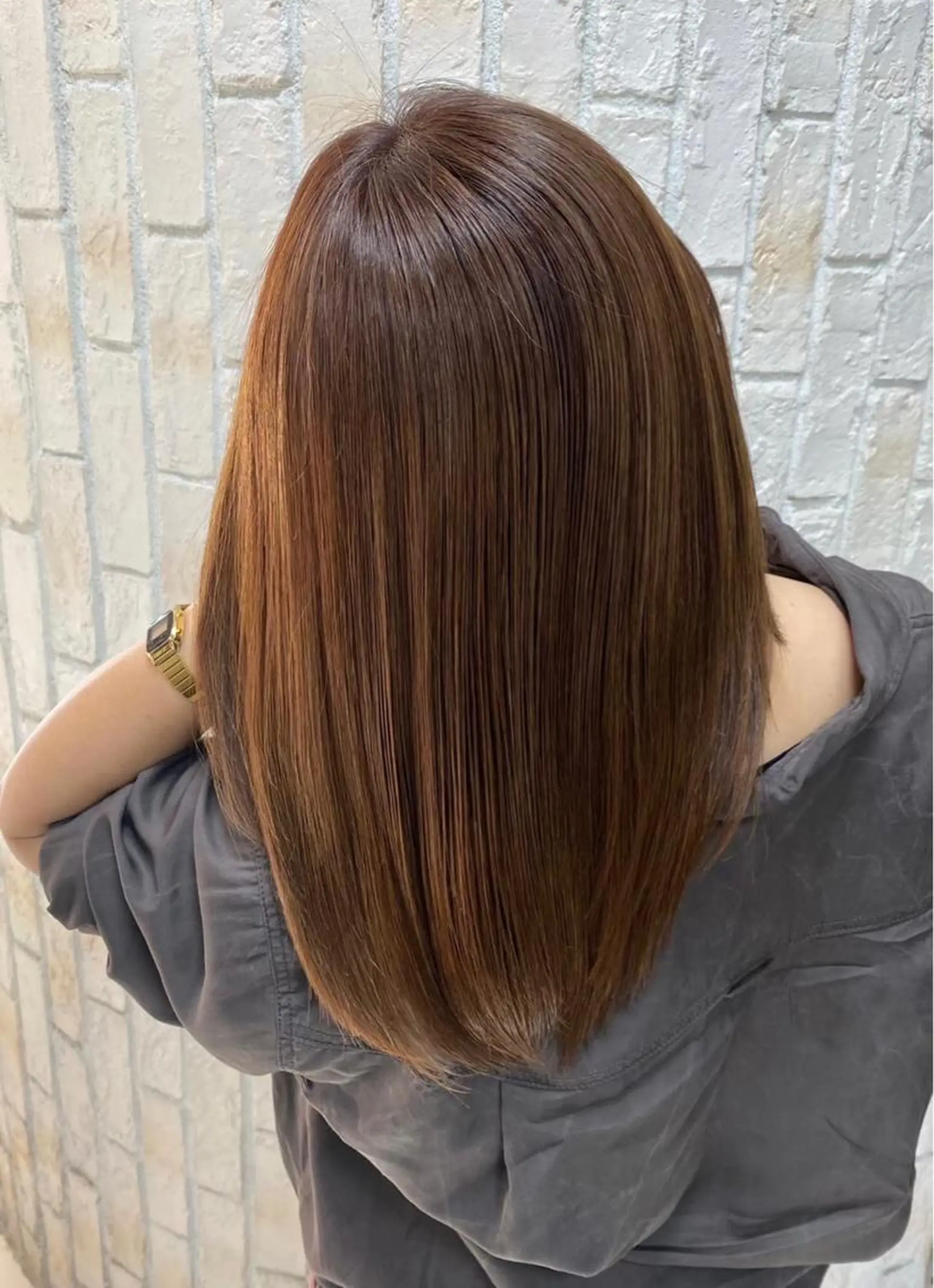 セミロング 髪質改善 縮毛矯正 トリートメント Juri ジュリのヘアスタイル