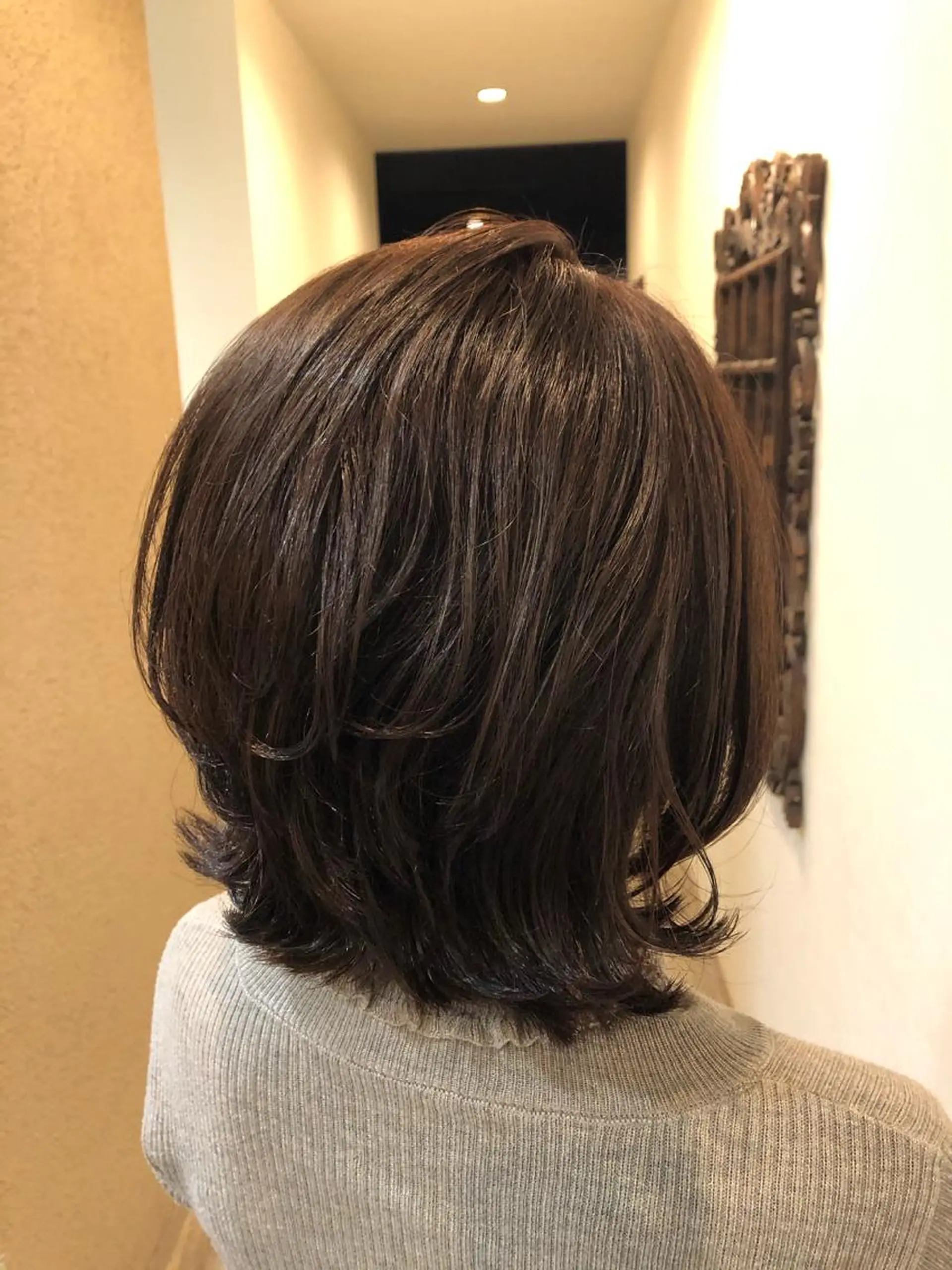 ミディアム カラー カット ヘアカラー トリートメント 森田 真由のヘアスタイル