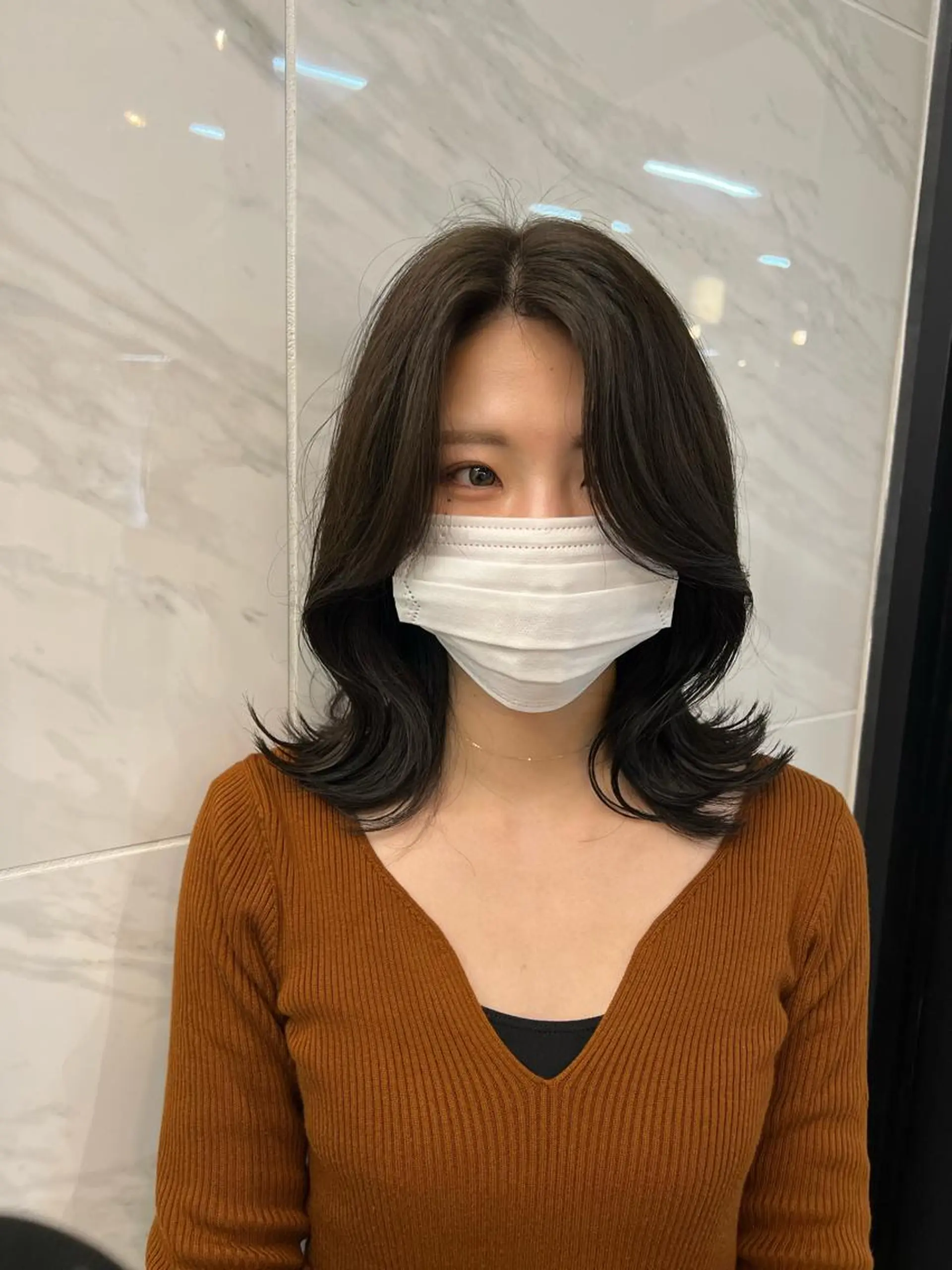 ミディアム 韓国風ヘア カット ヘアカラー 🩶韓国/似合わせ/ さわ🩶のヘアスタイル