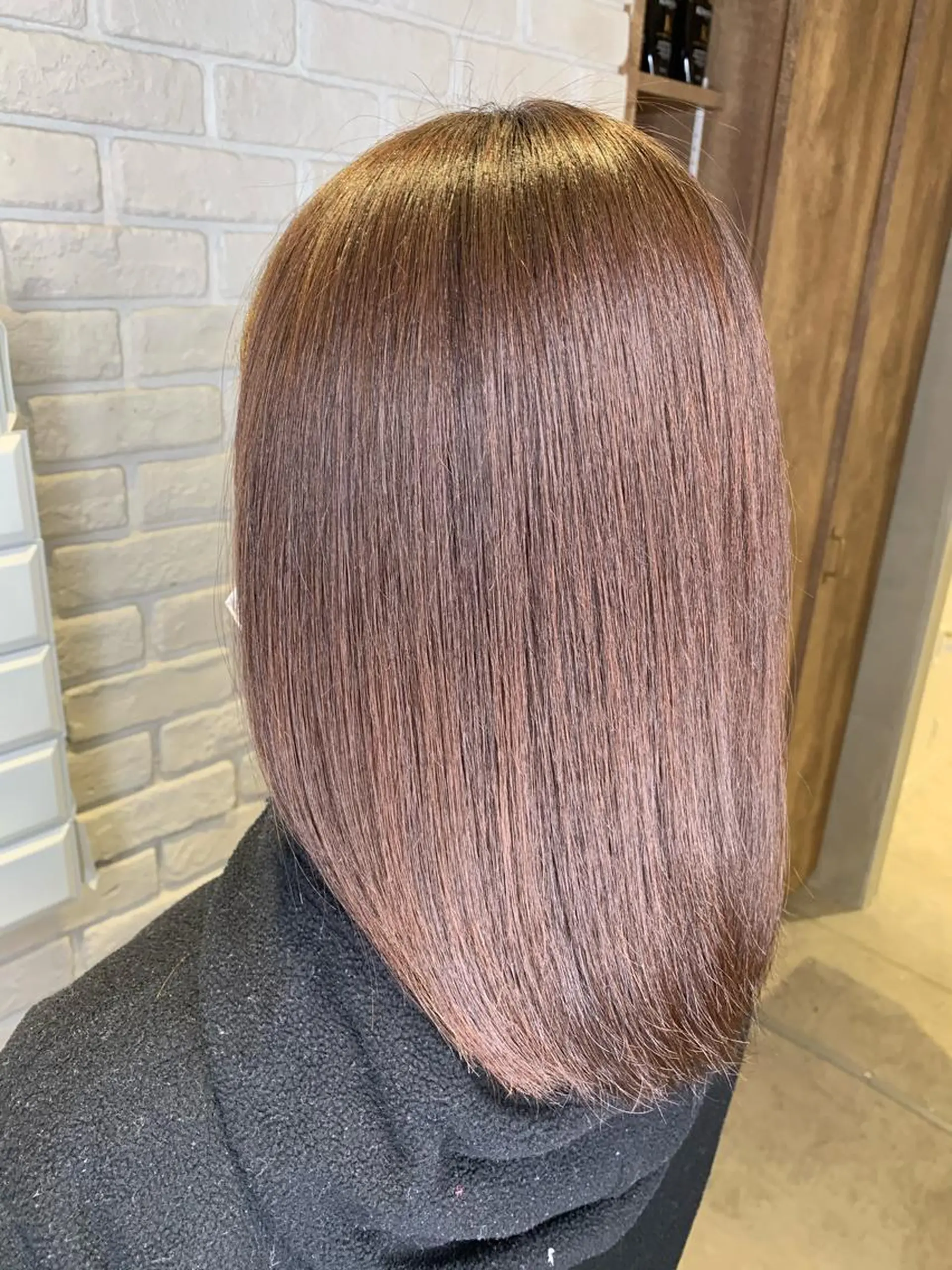 ミディアム パーマ 髪質改善/縮毛矯正 艶カラー/珠聡のヘアスタイル