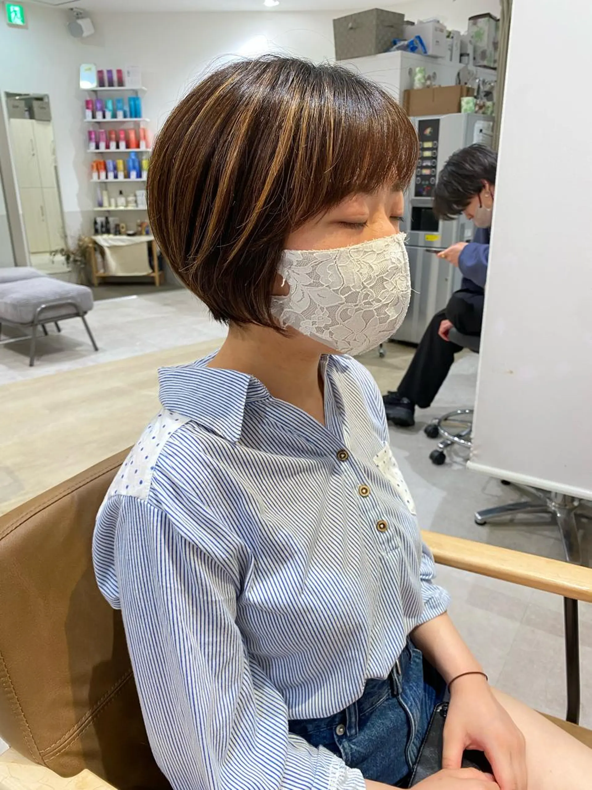 ショート カラー ショートヘア クロスパーマ🥇韓国 ヘア🇰🇷濵田航希のヘアスタイル