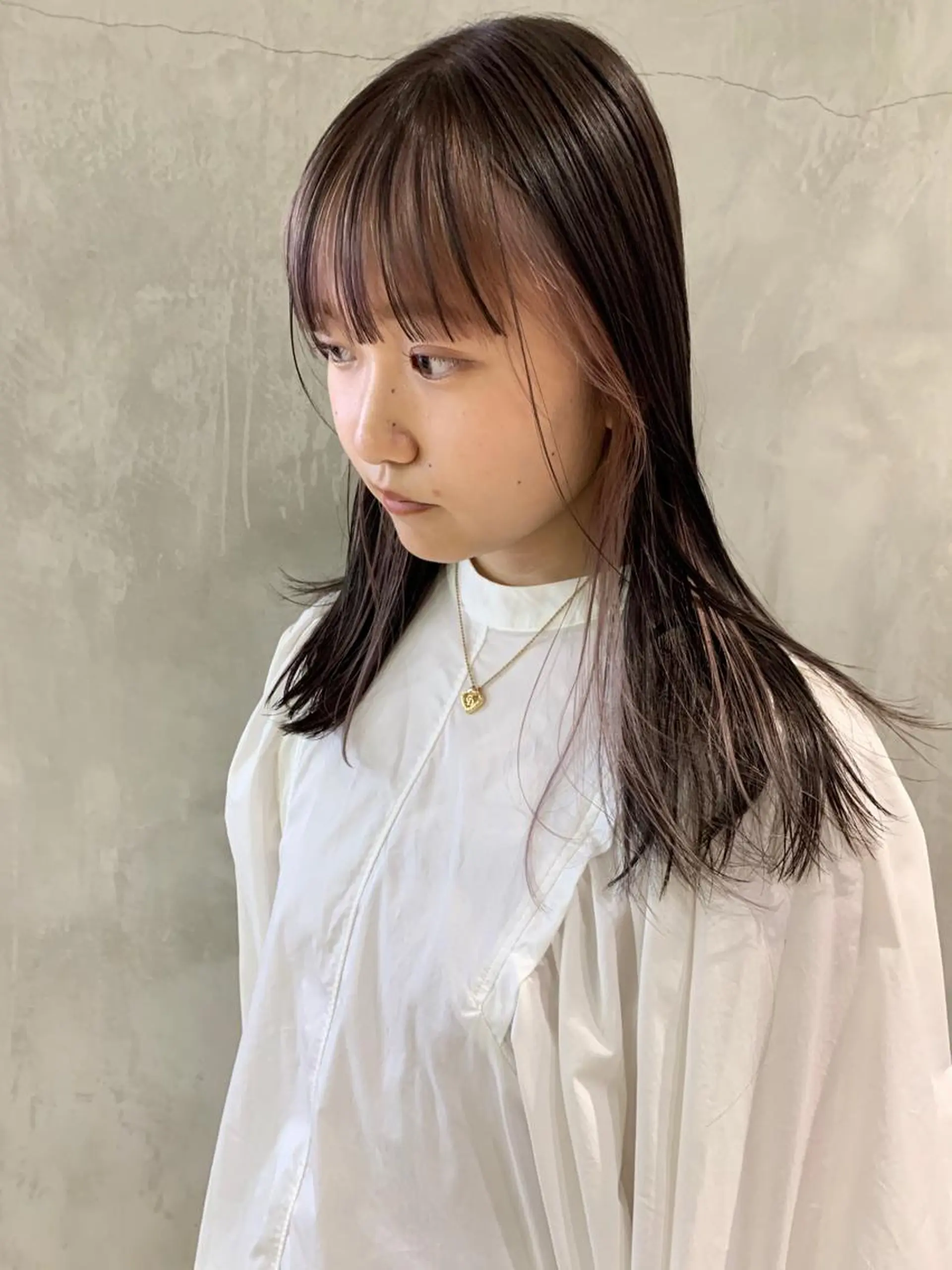 ロング カラー ミストバング ブリーチ ダブルカラー  フェイスフレーミング ピンクカラー 艶ハイトーン/ヘア アレンジAYAKAのヘアスタイル