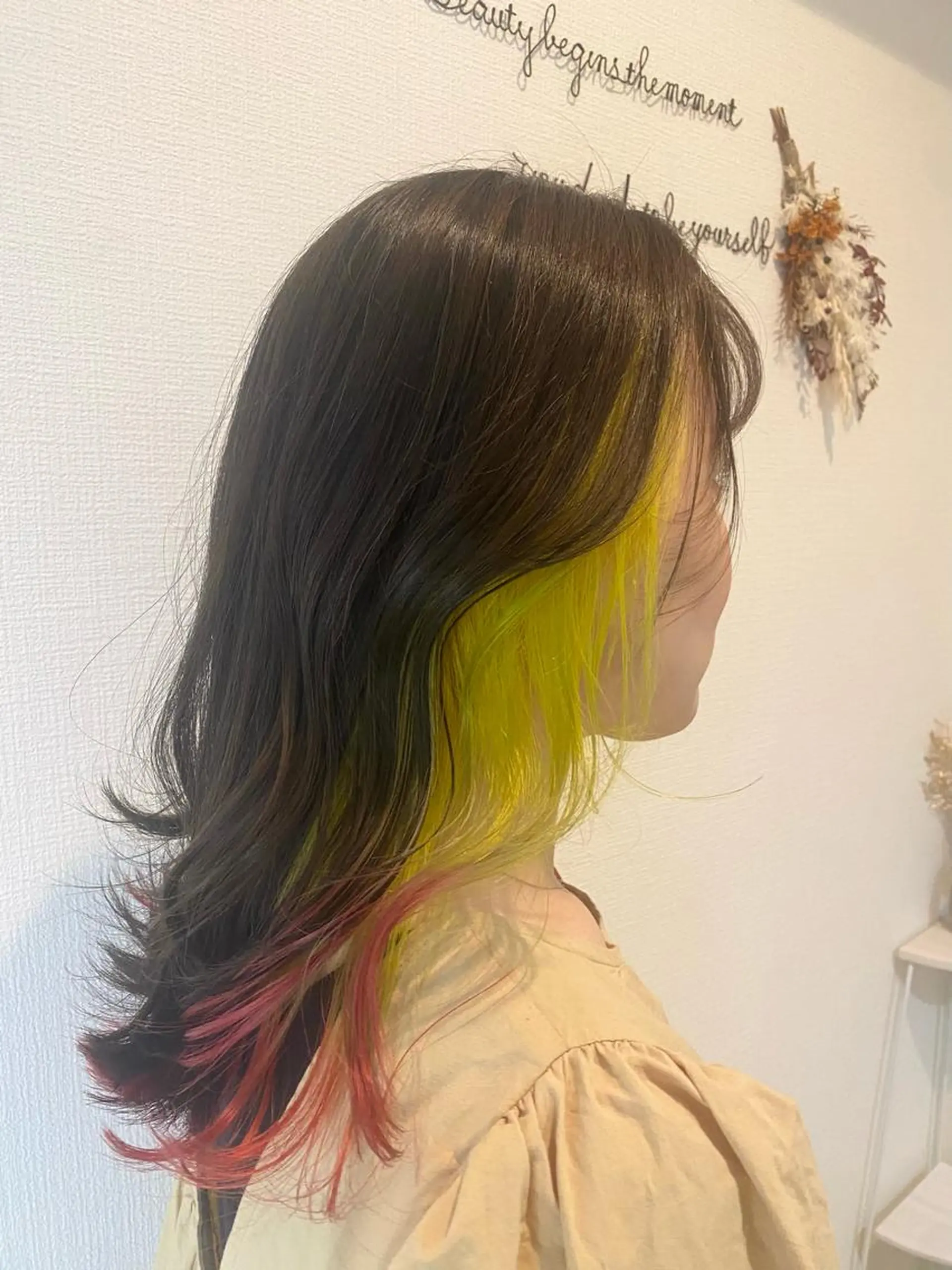 セミロング カラー ヘアアレンジ アイラッシュ/美容室 個室/瀬戸 一菜のヘアスタイル