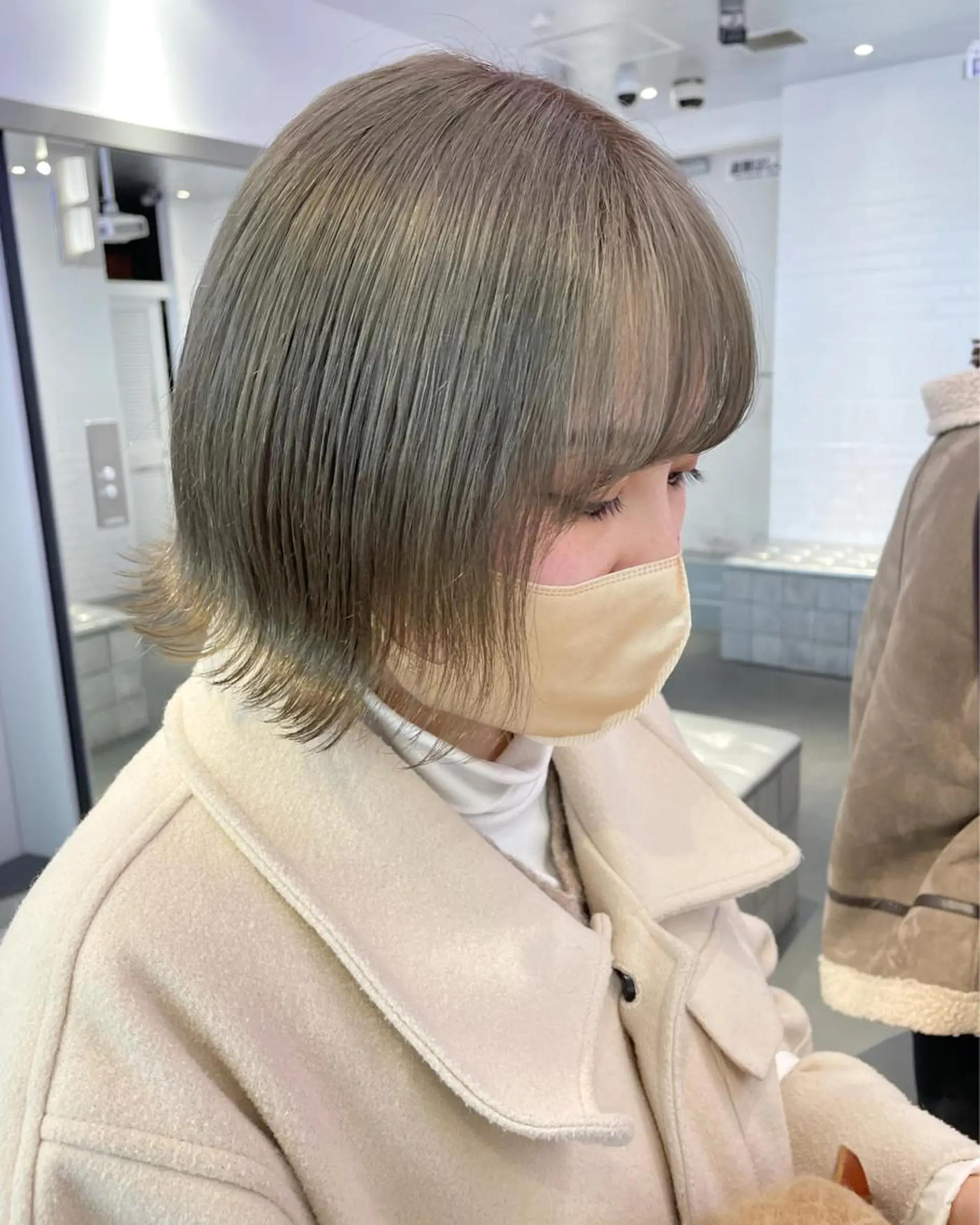 ロング カラー ヘアアレンジ グレージュ オリーブグレージュ オリーブグレー ヘアカラー トリートメント ボブ×柔らかいカラー 🩰misaki𓍼のヘアスタイル