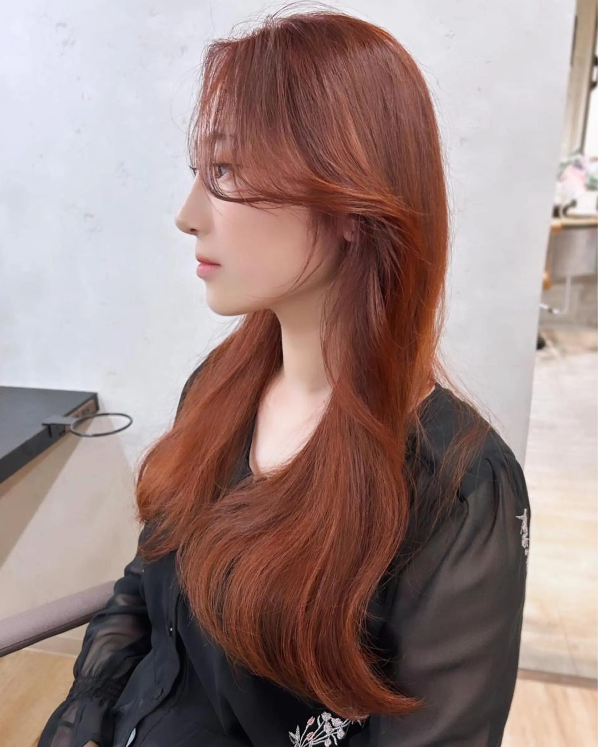 カラー オレンジ MAEDA 西金沢美容室のヘアスタイル