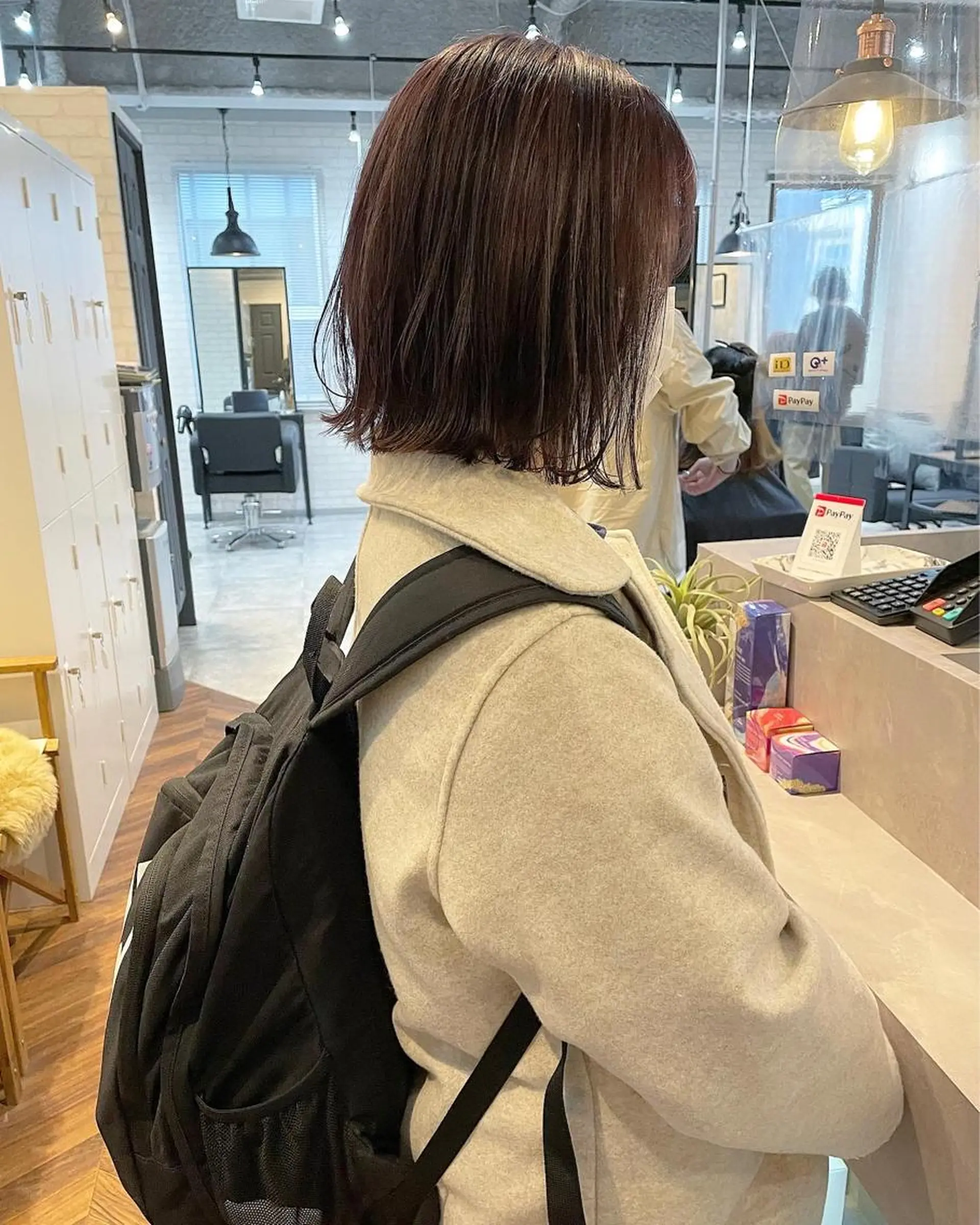 カラー ワンレンボブ アッシュ ラベンダーカラー ラベンダーアッシュ ボブ ヘアカラー トリートメント レイヤー/ボブ/ 顔周り/yukinaのヘアスタイル