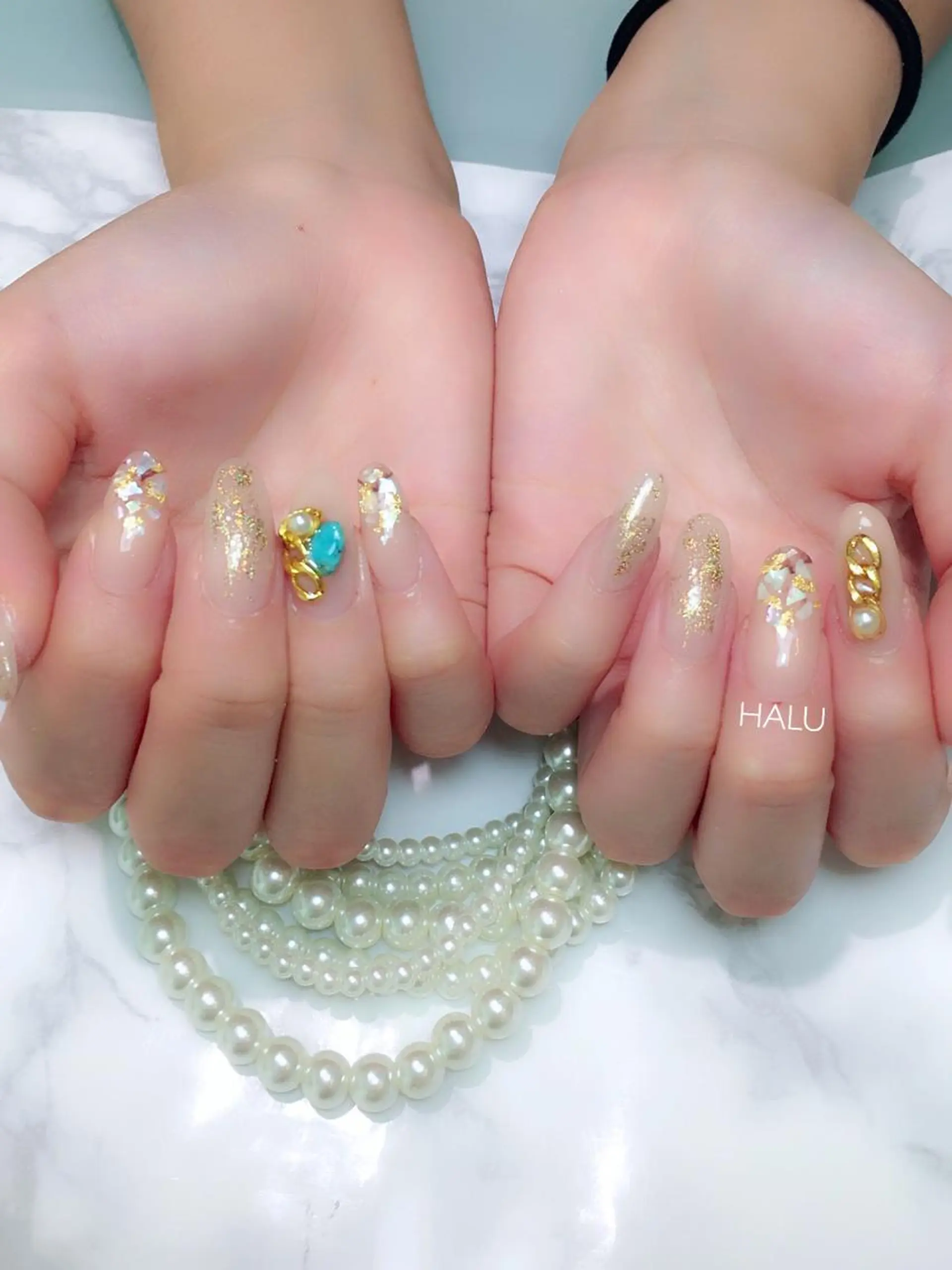 ネイル ゴールド ゴージャス HALU ハルのネイルデザイン