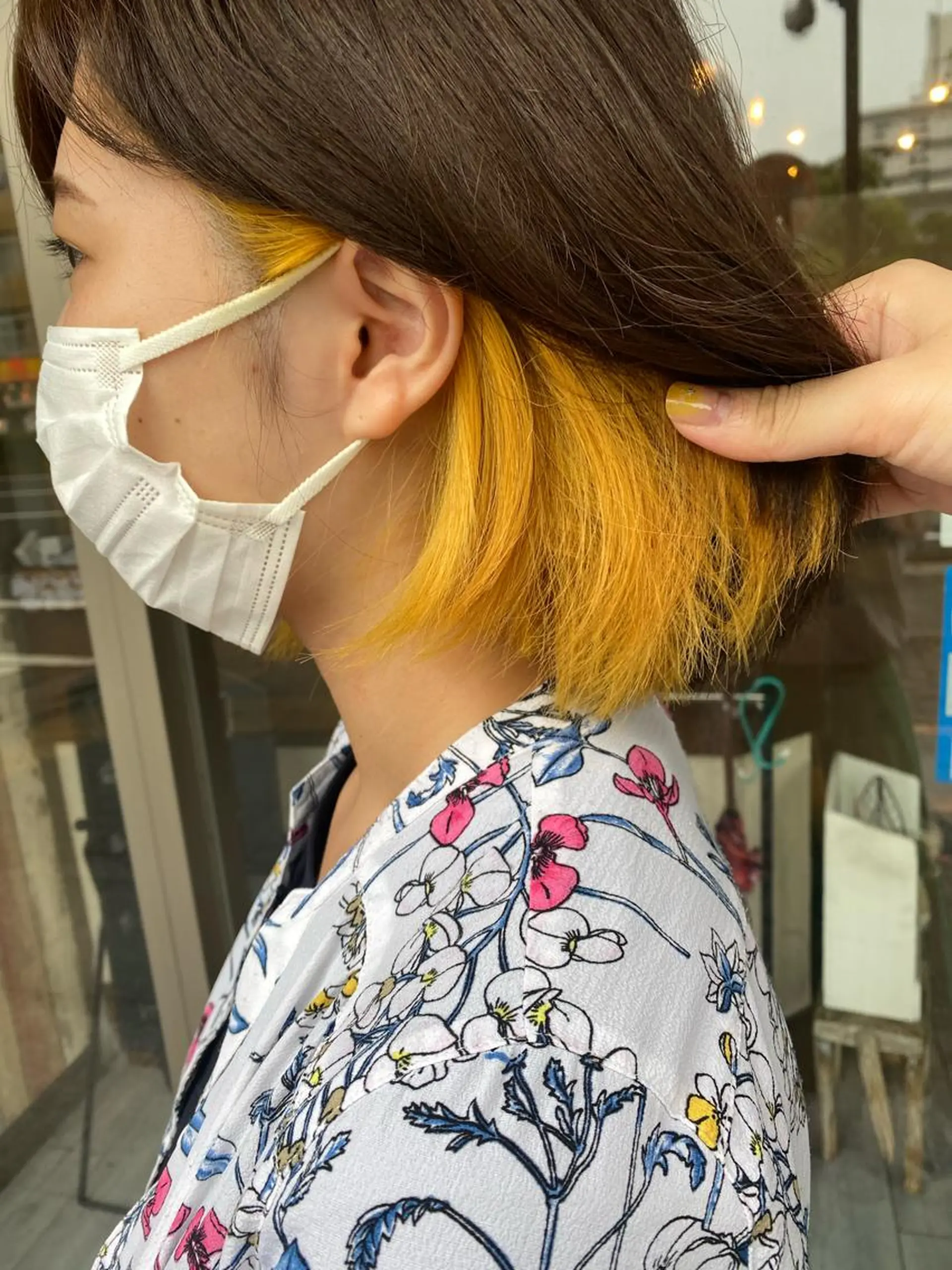 ミディアム カラー イエローカラー ｲﾁｶﾜ ﾐｵ/ minim hairのヘアスタイル