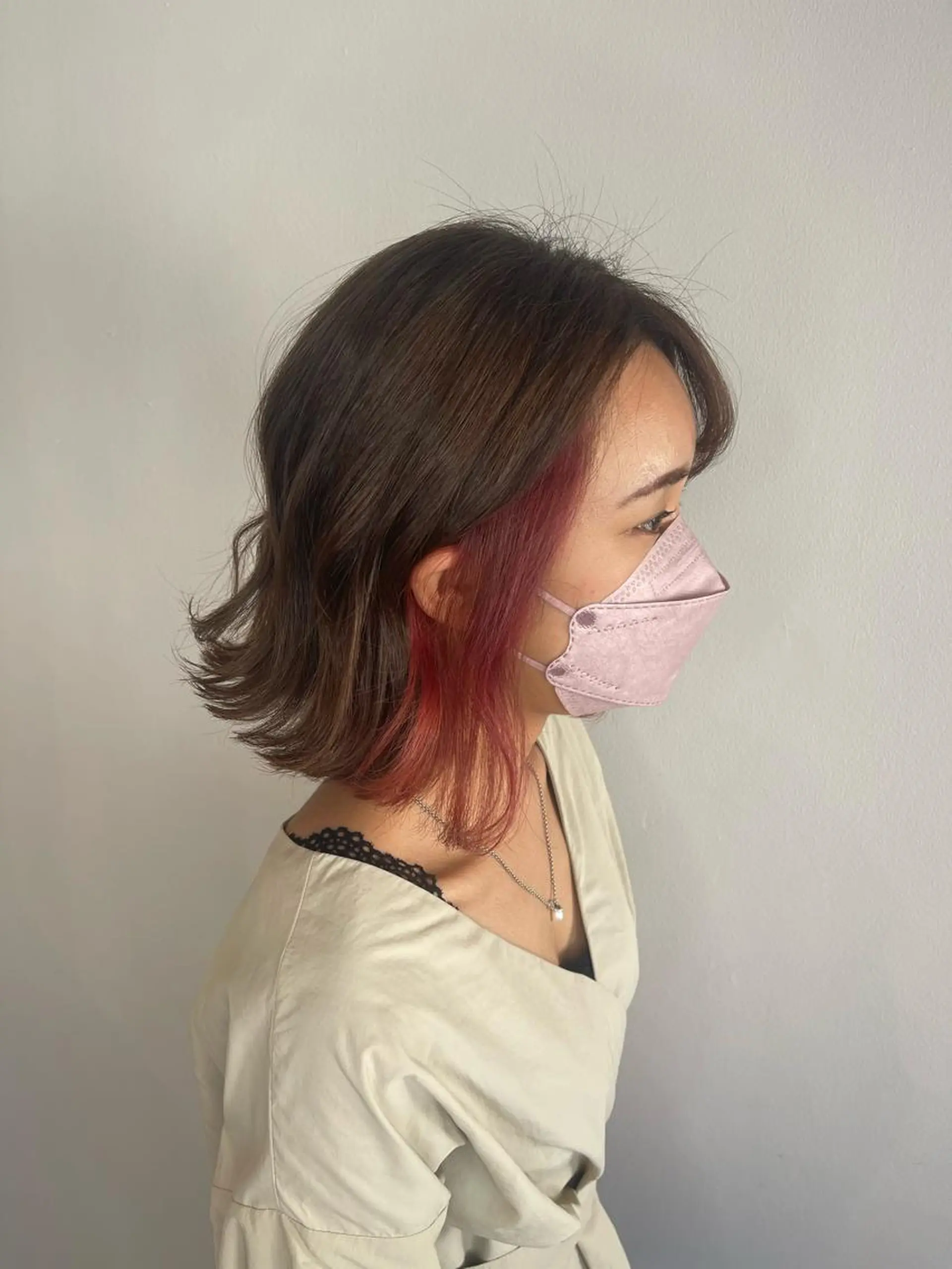 ミディアム カラー ヘアカラー トリートメント &chaLme   心斎橋所属・emi/髪質改善/ 韓国風/艶カラーのヘアスタイル