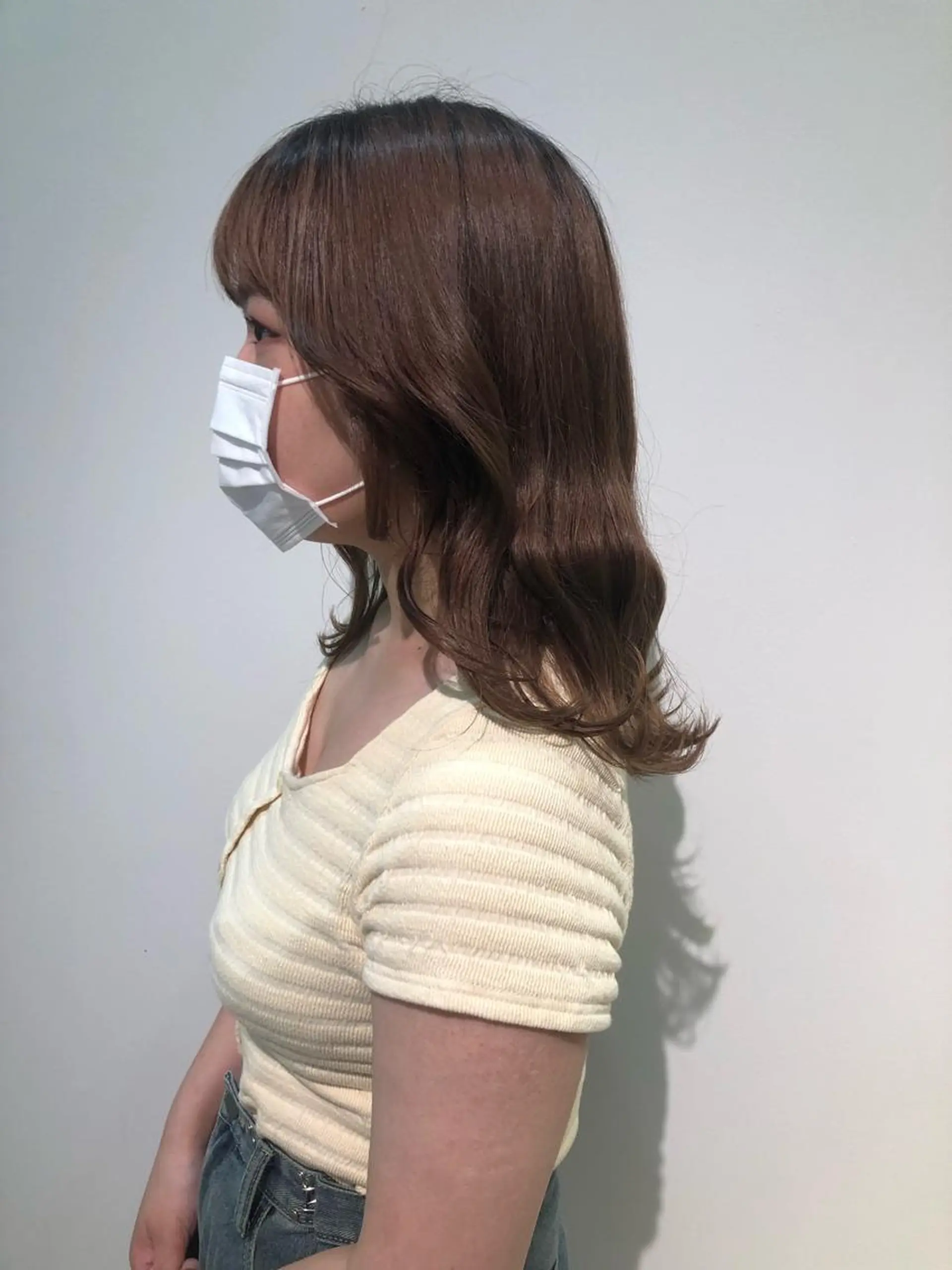 ミディアム カラー 韓国風ヘア レイヤーカット レイヤー/お顔まわり 暖色カラー🍑Amiのヘアスタイル