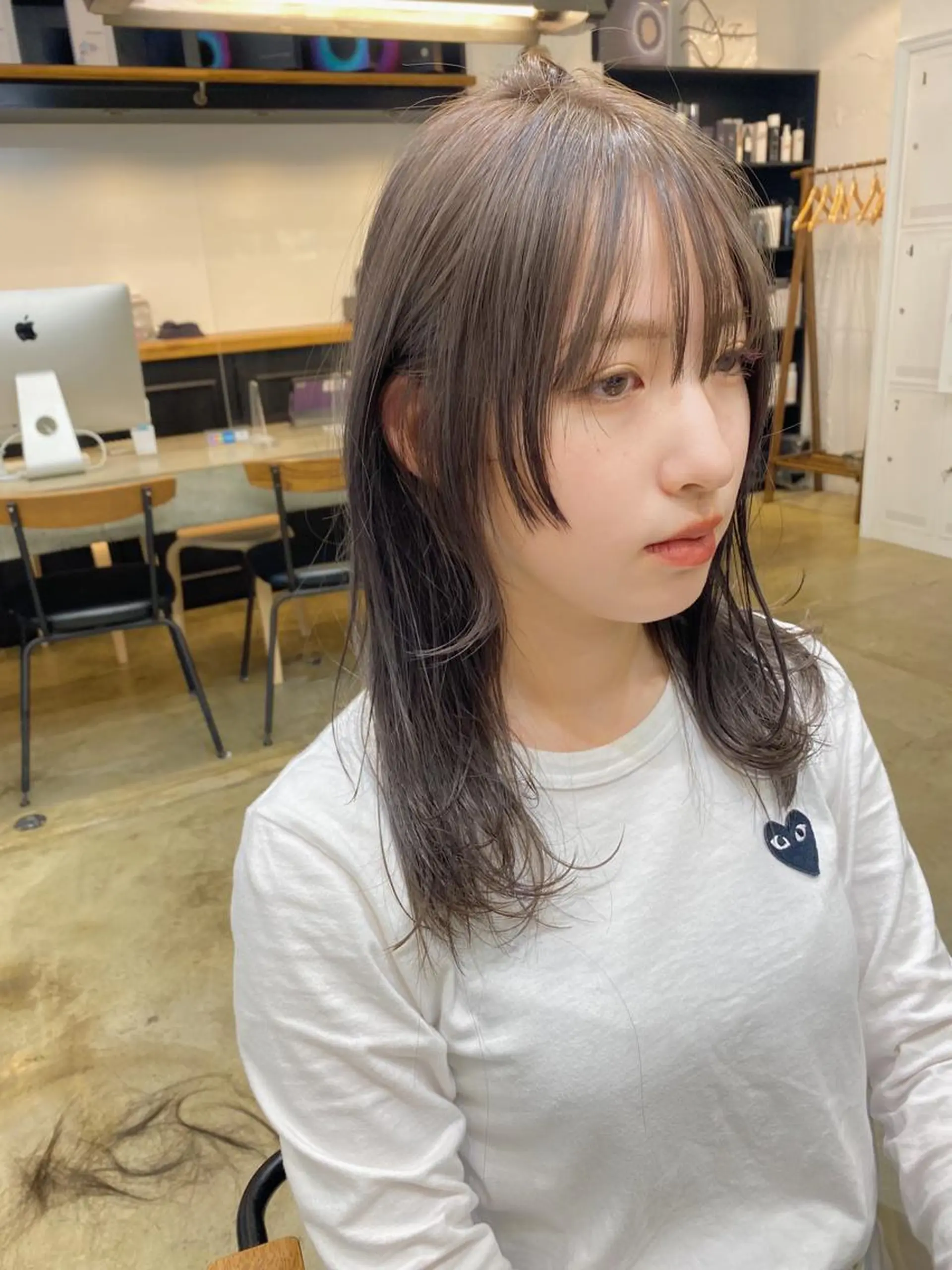 ミディアム カラー カット ヘアカラー トリートメント IVORY.所属・🟩白髪ぼかし/ボブ /ショートヘア/大司のヘアスタイル