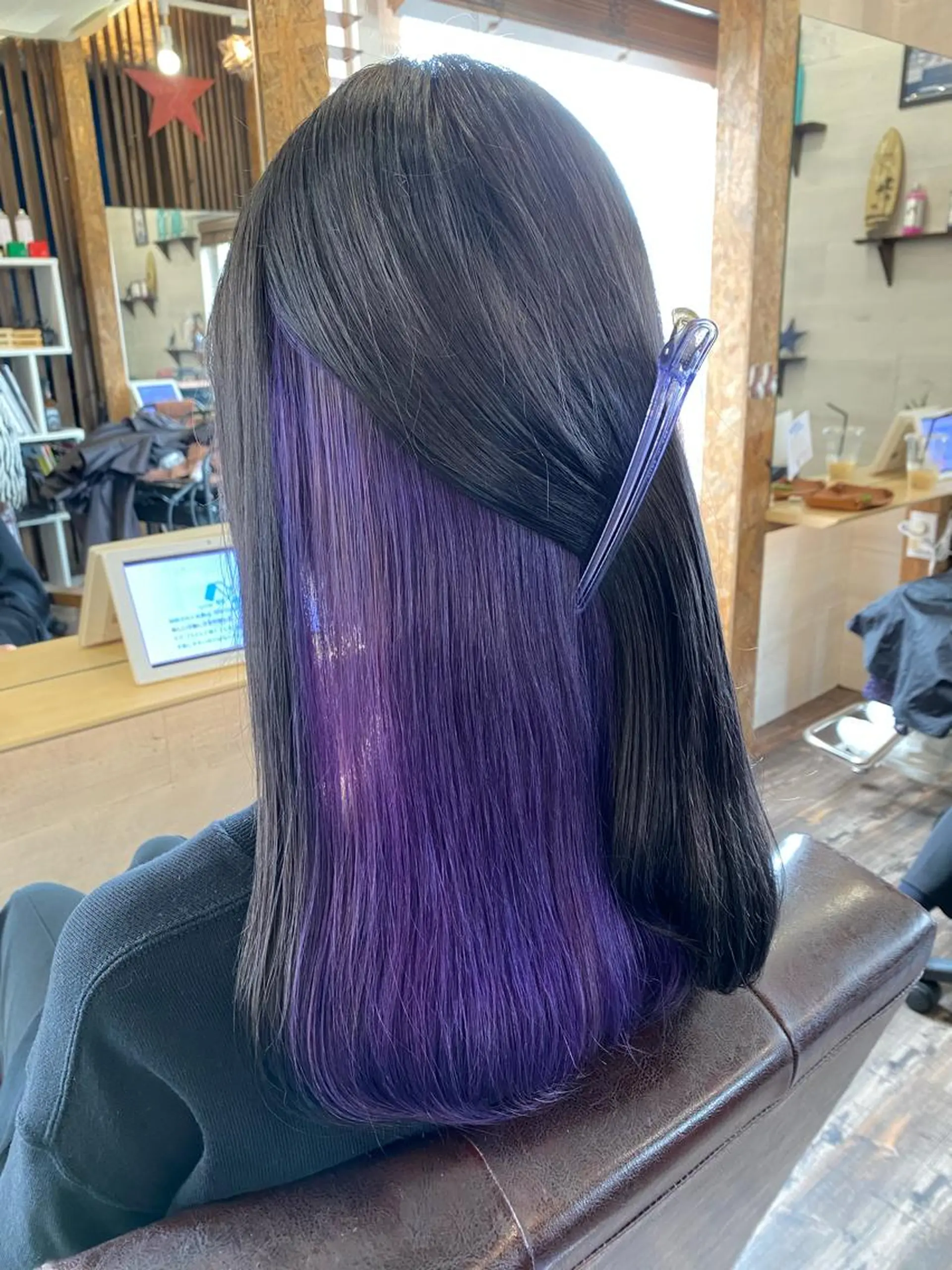 ロング カラー ヘアカラー ブリーチ毛対応酸性 ストレート🌈サキのヘアスタイル