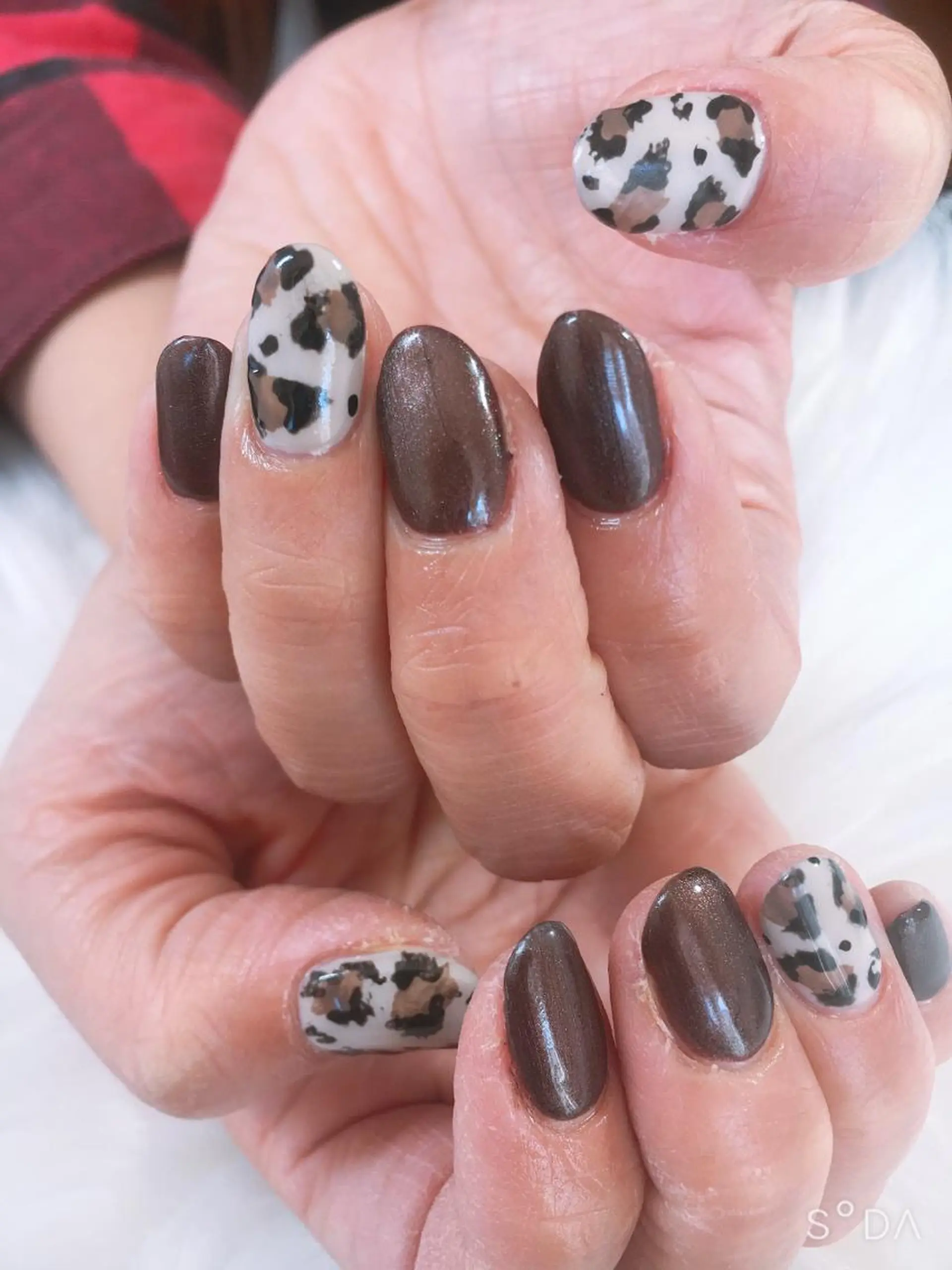 ネイル アニマル柄 ブラウン miwa ミワのネイルデザイン