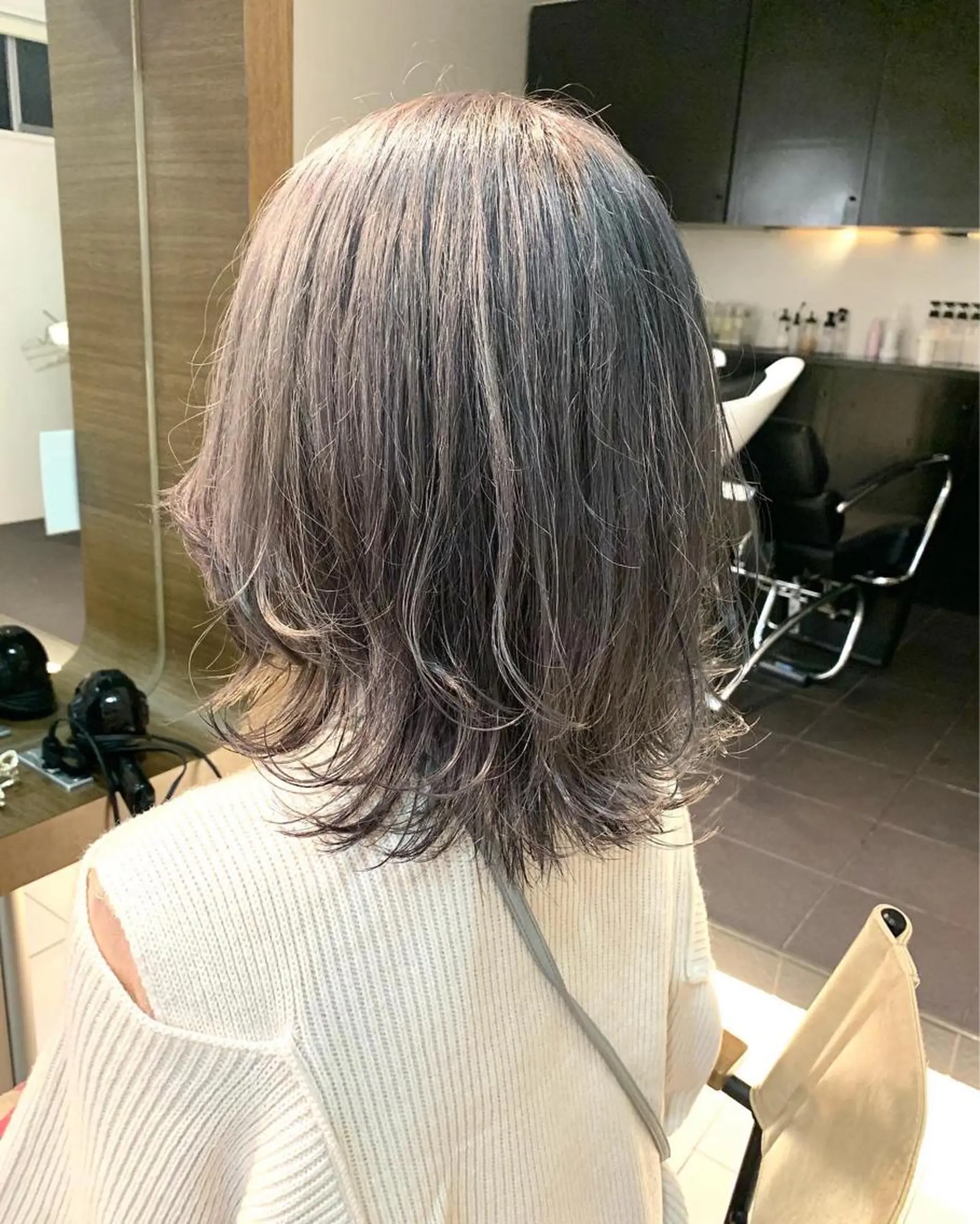 ミディアム アッシュ カット ヘアカラー ダブルカラー/ウルフ 上田　航平のヘアスタイル
