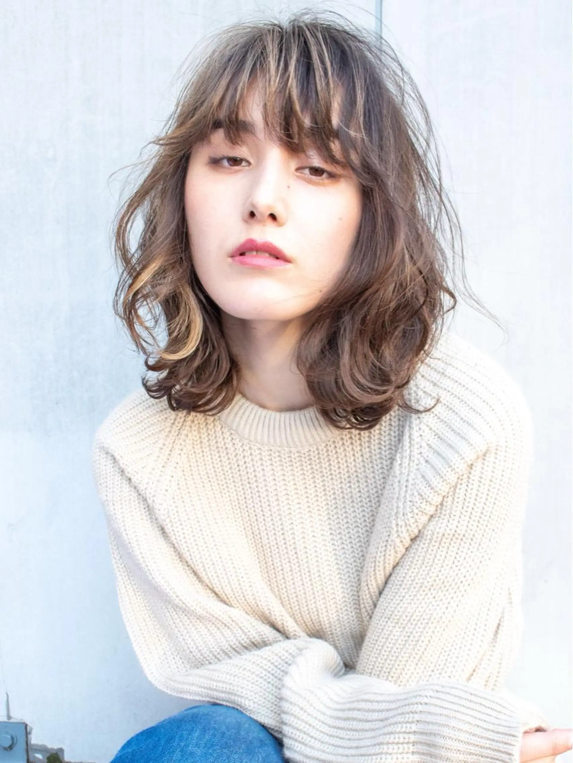 ミディアム パーマ ミディアムパーマ 外ハネヘア gite カワムラナオキのヘアスタイル