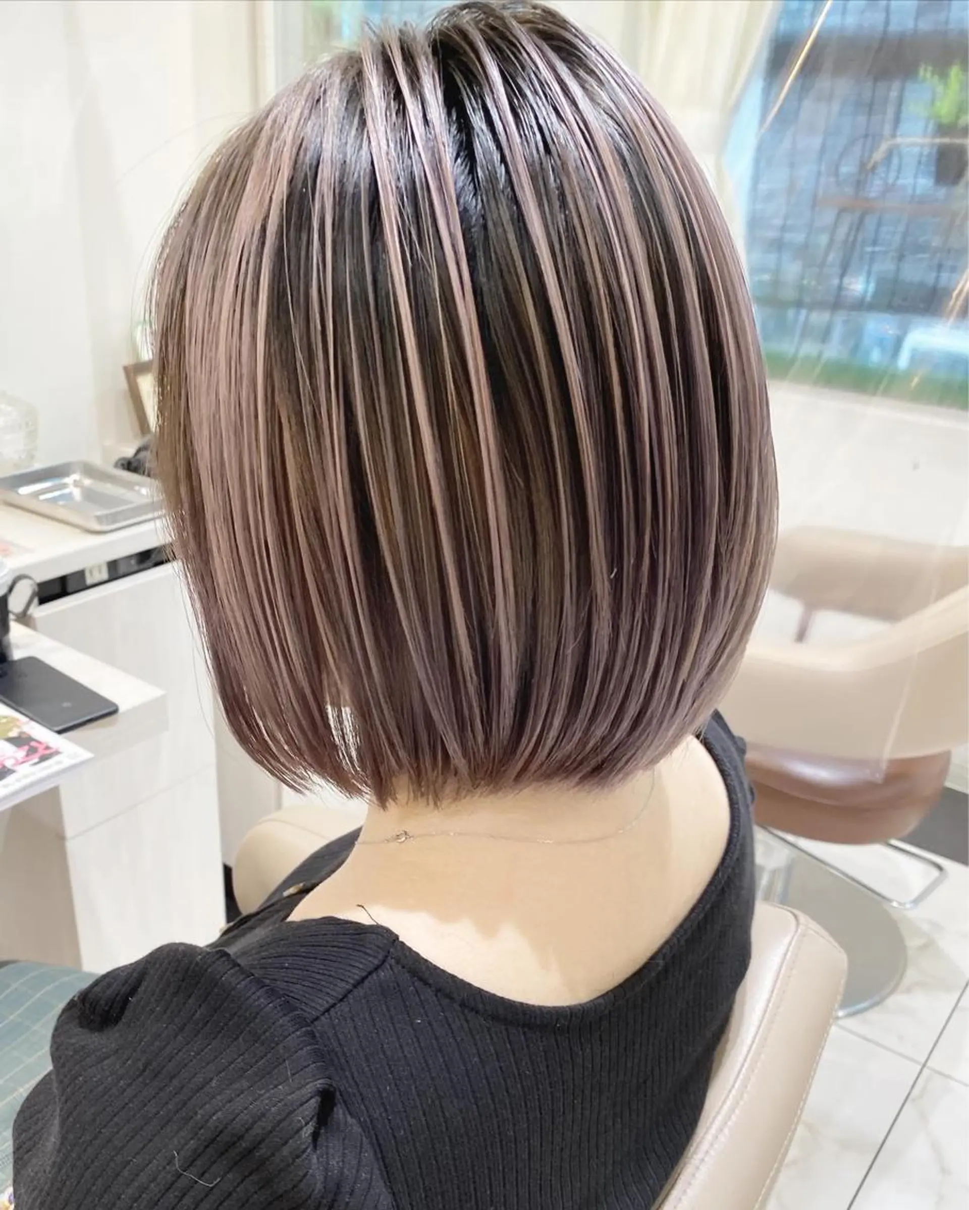 ミディアム カラー バレイヤージュ 髪質改善 レイヤーカット カット ヘアカラー トリートメント 山崎俊輔/髪質改善 /バレイヤージュのヘアスタイル