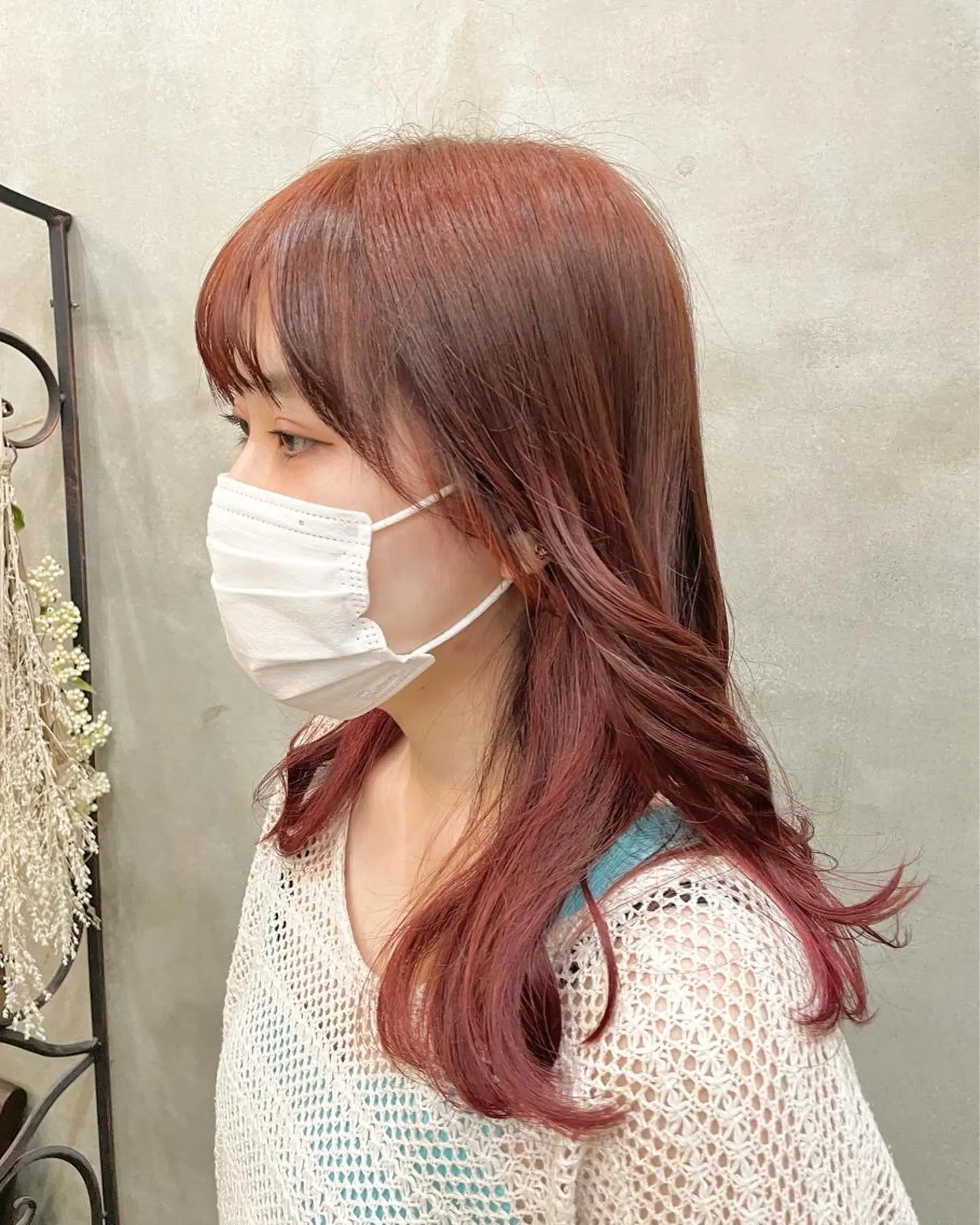 セミロング カラー ヘアカラー トリートメント 【ピンク/韓国ヘア/ ヘアセット】亜海のヘアスタイル