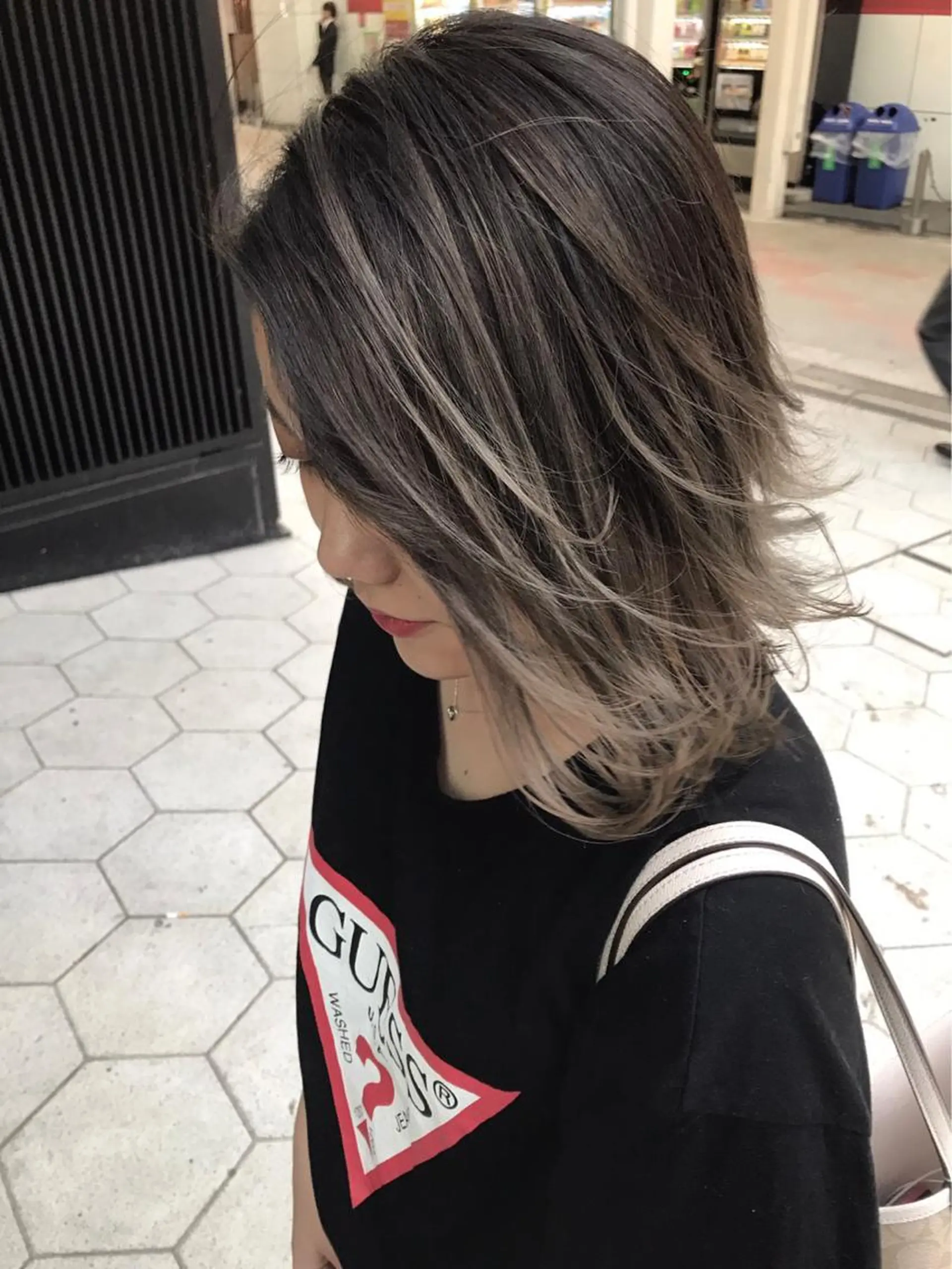 ミディアム 外国人風カラー ハイライト Dolce　梅田所属・城領 直輝のヘアスタイル