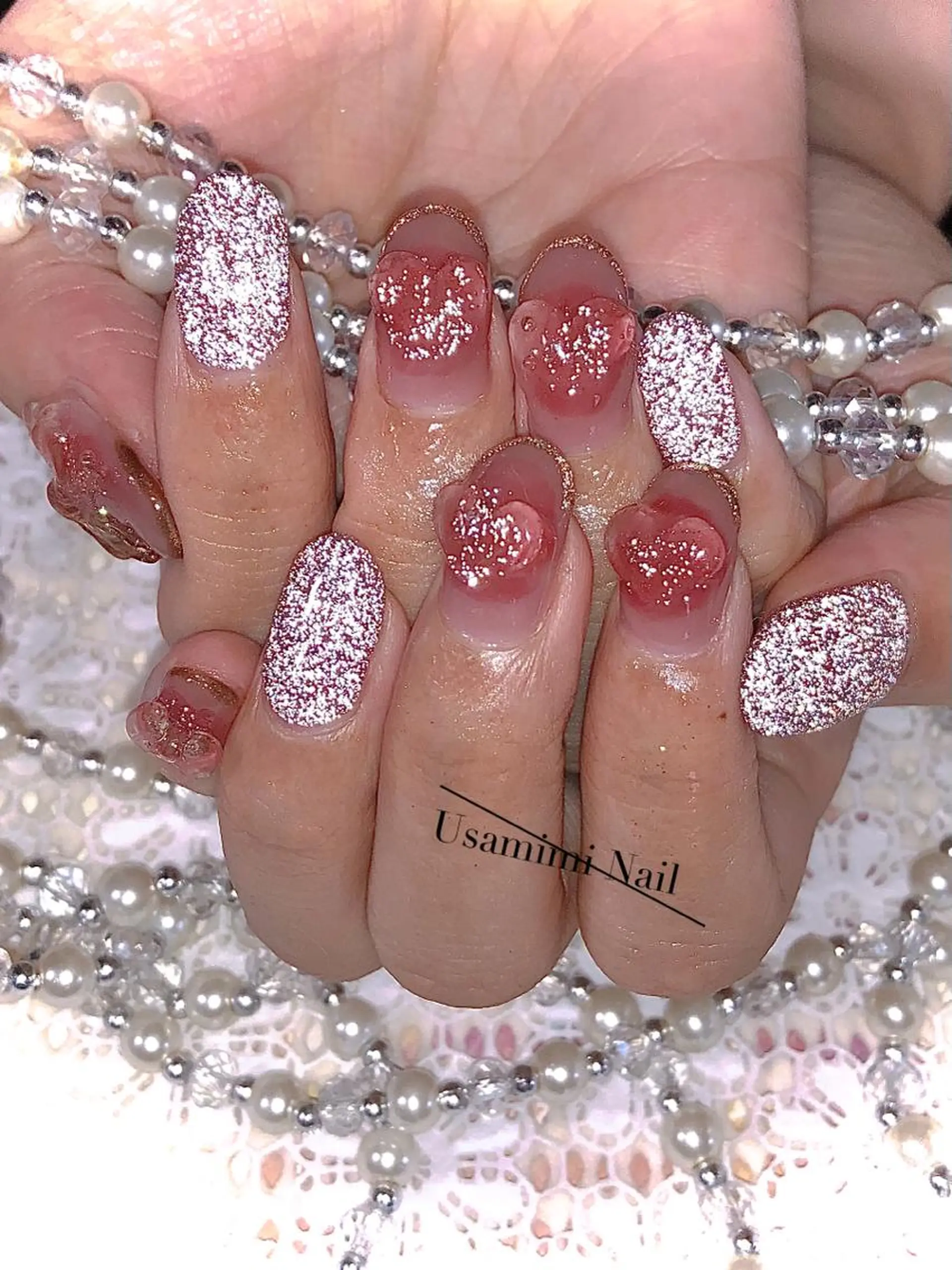 ミディアム ネイル ハンドネイル USAMiMi 🐰💕のネイルデザイン