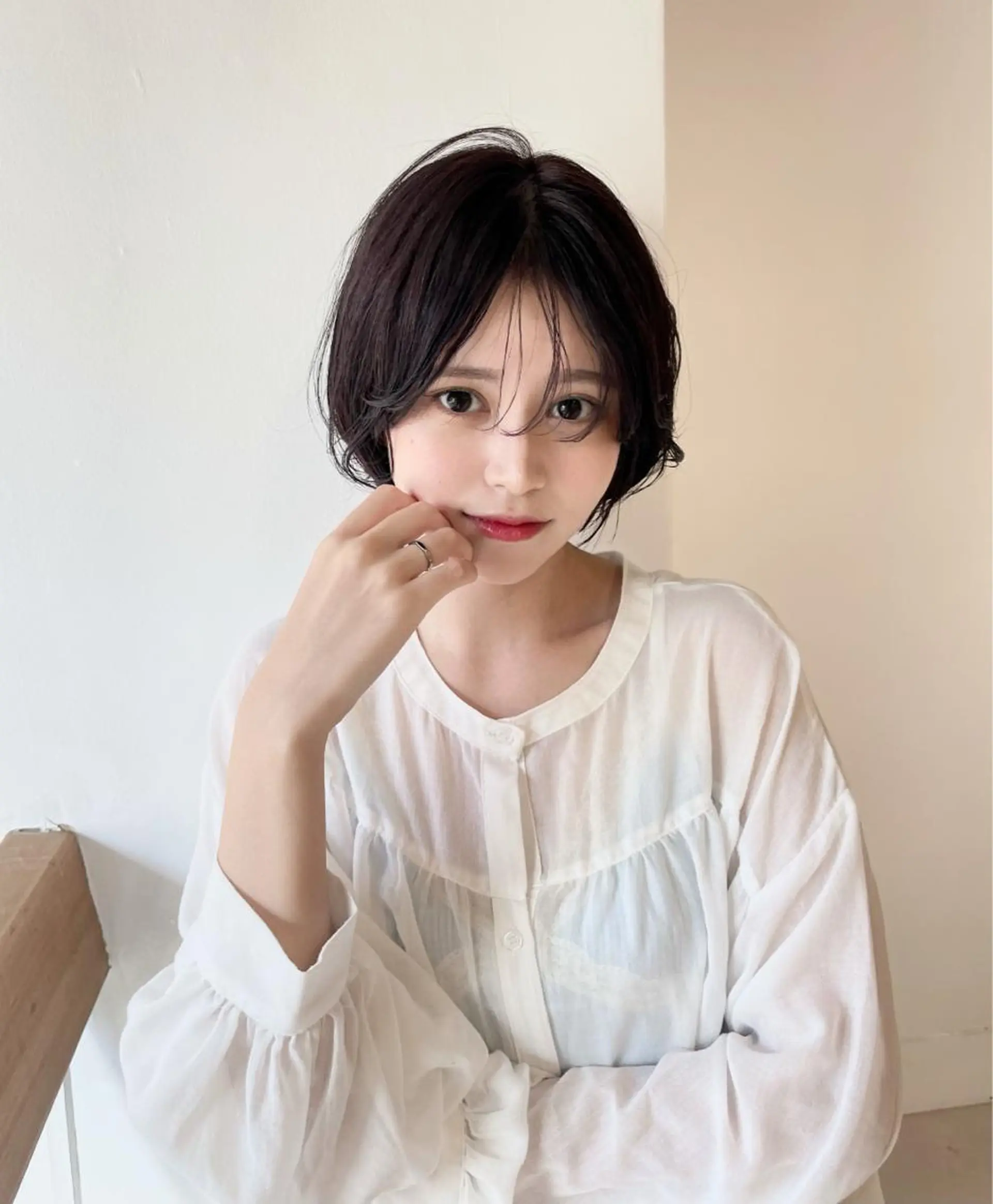 ショート カラー 黒髪 ラベンダーカラー TIGRE  kagoshima所属・鹿児島レイヤー/ 韓国ヘア/みつはのヘアスタイル