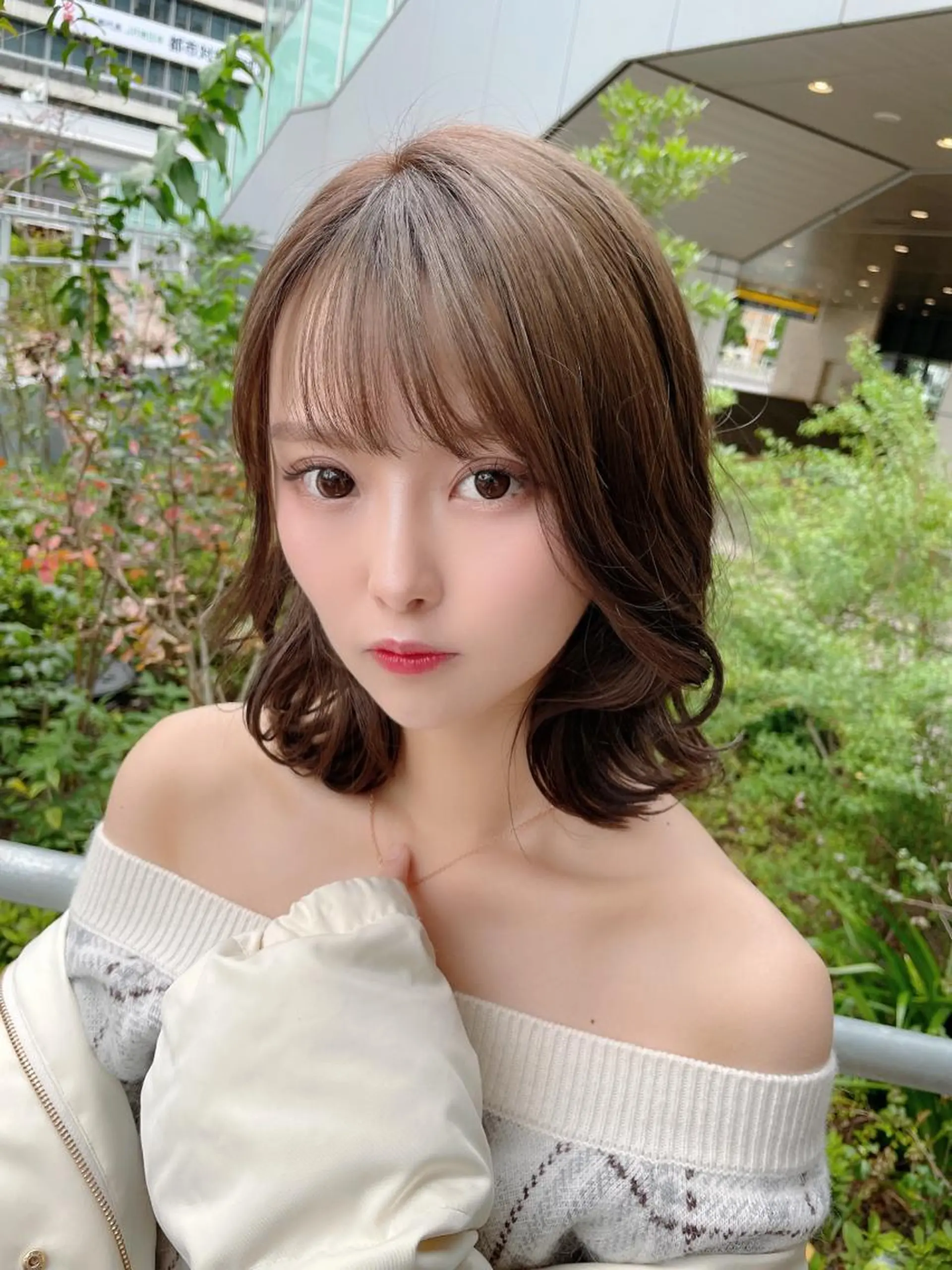 ミディアム カラー ヘアアレンジ 顔周りカット/髪質改 善/新宿/畑中稔里のヘアスタイル