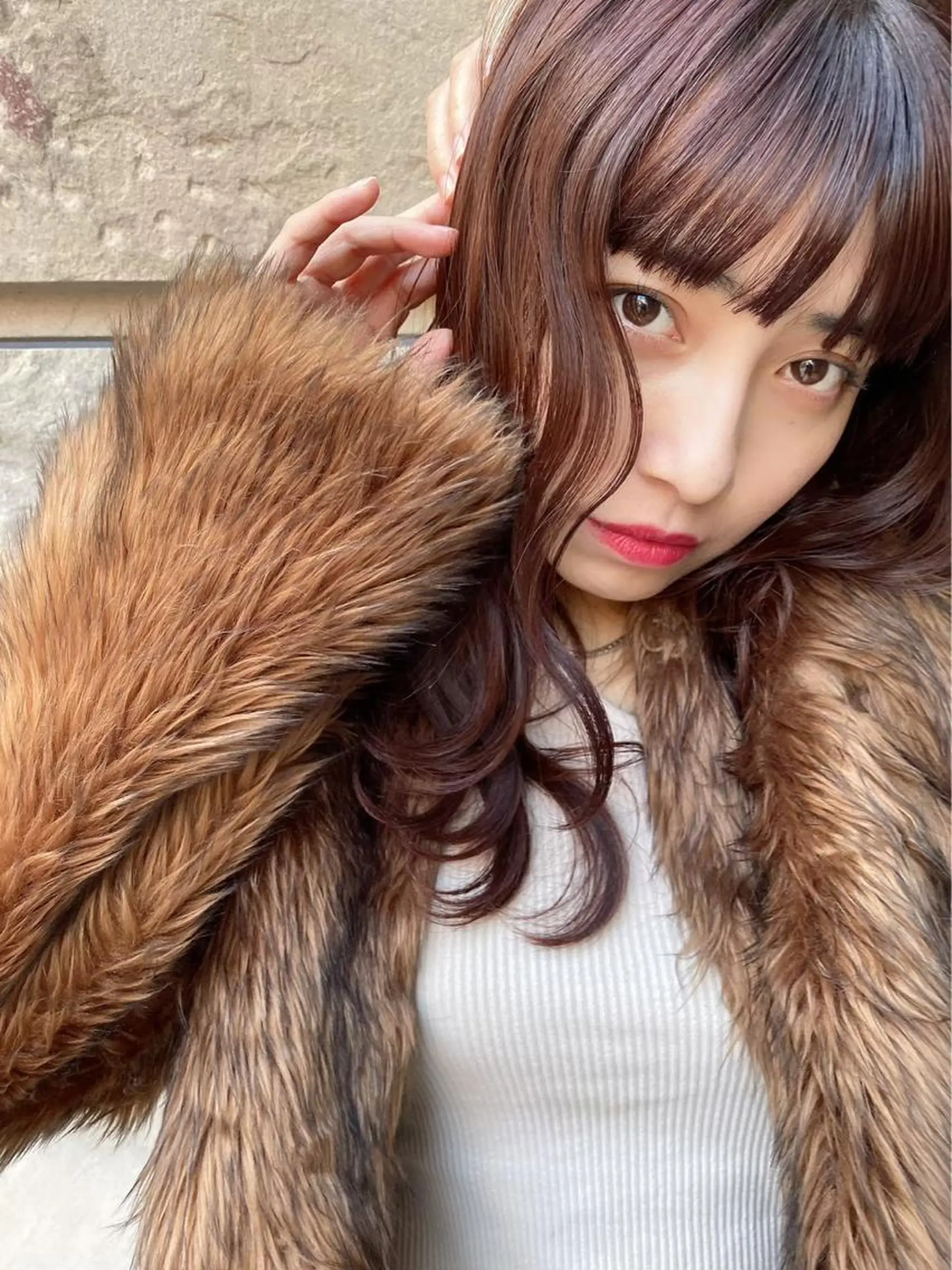 セミロング カット ヘアカラー トリートメント 新宿/韓国レイヤー/ 顔周りカット松本美晴のヘアスタイル