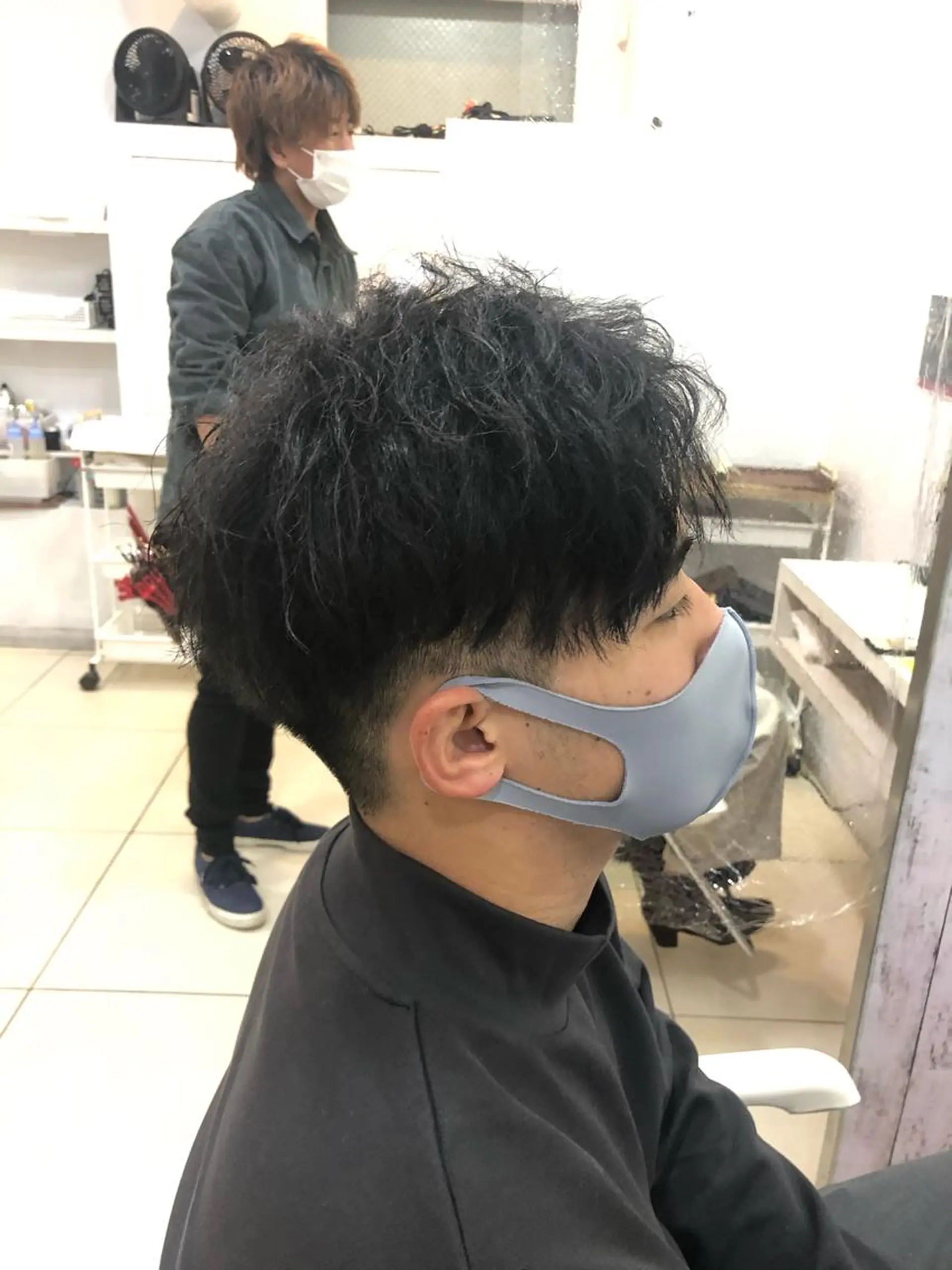 ショート パーマ メンズ 髪質改善× ハイライト溝江のヘアスタイル