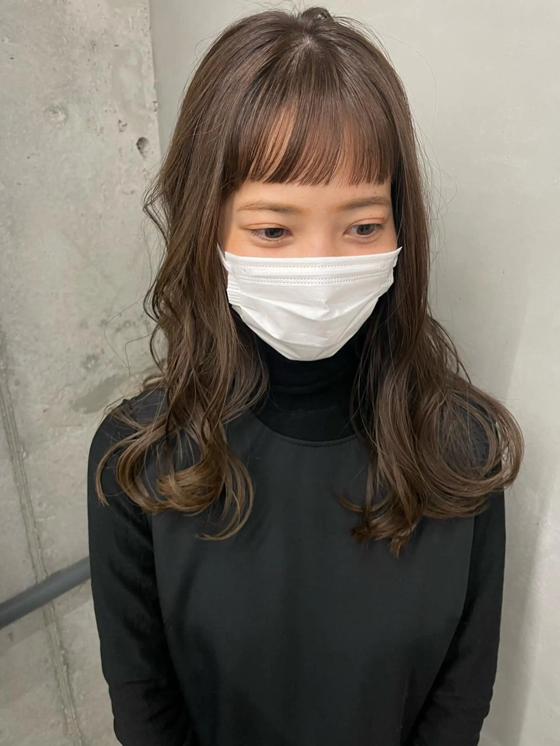 ミディアム カラー 似合わせカット 佐伯 和佳のヘアスタイル