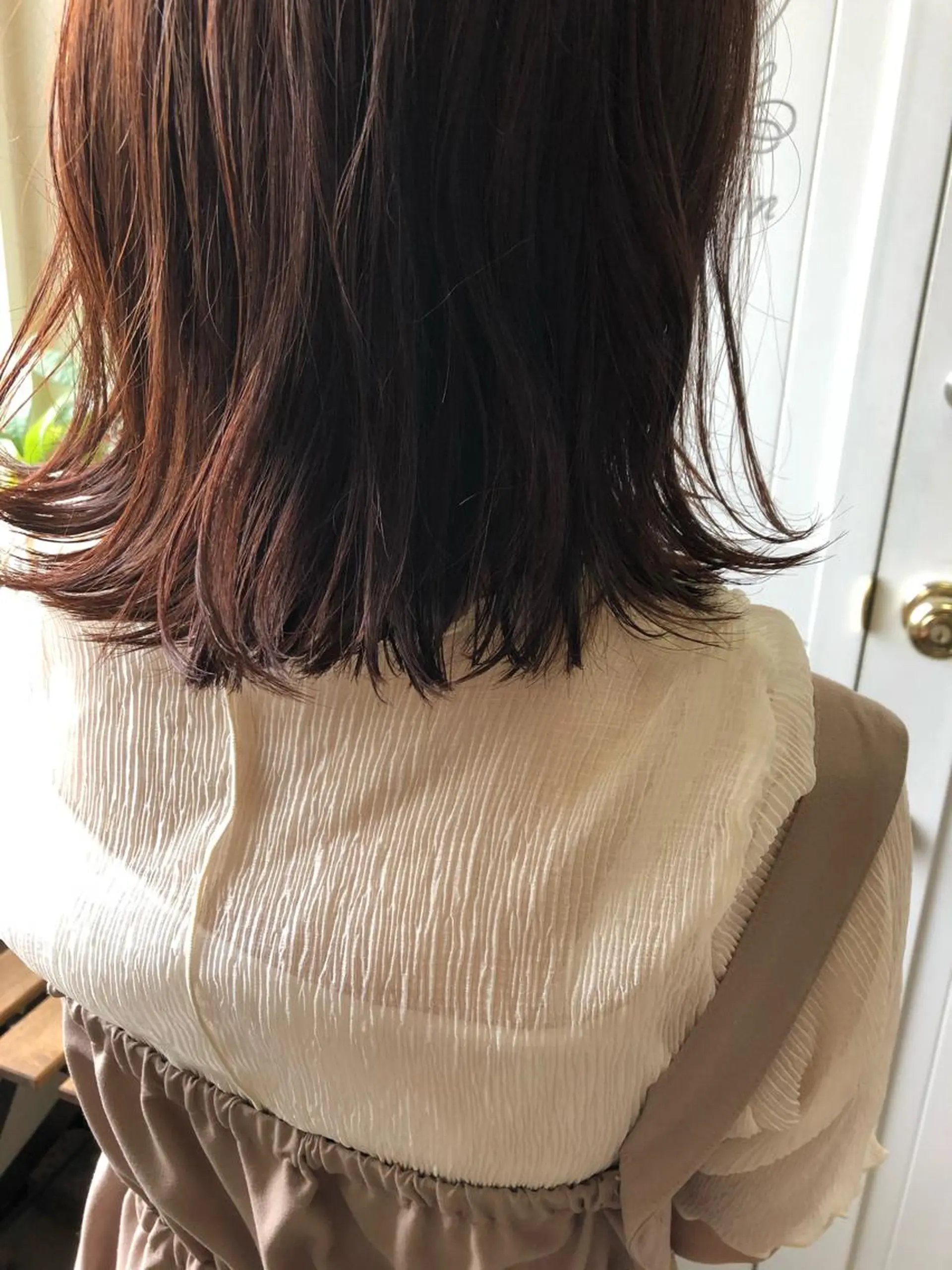 ミディアム カラー オレンジ 小木曽智美 /ボブ/ショートのヘアスタイル