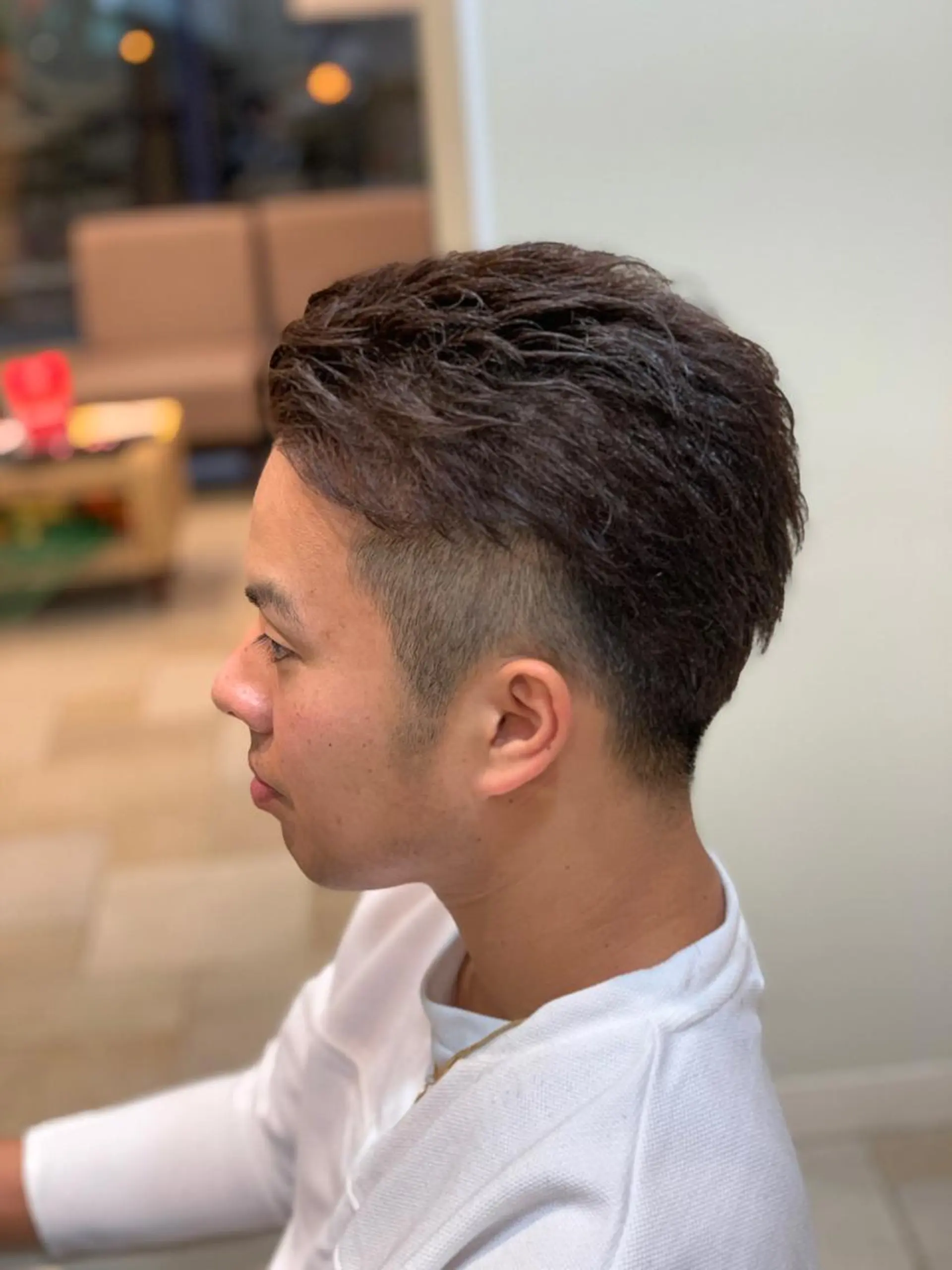 ショート カラー メンズ 黒髪 ブラウンカラー カット ヘアカラー 美髪矯正/髪質改善 /ヨナミネのヘアスタイル