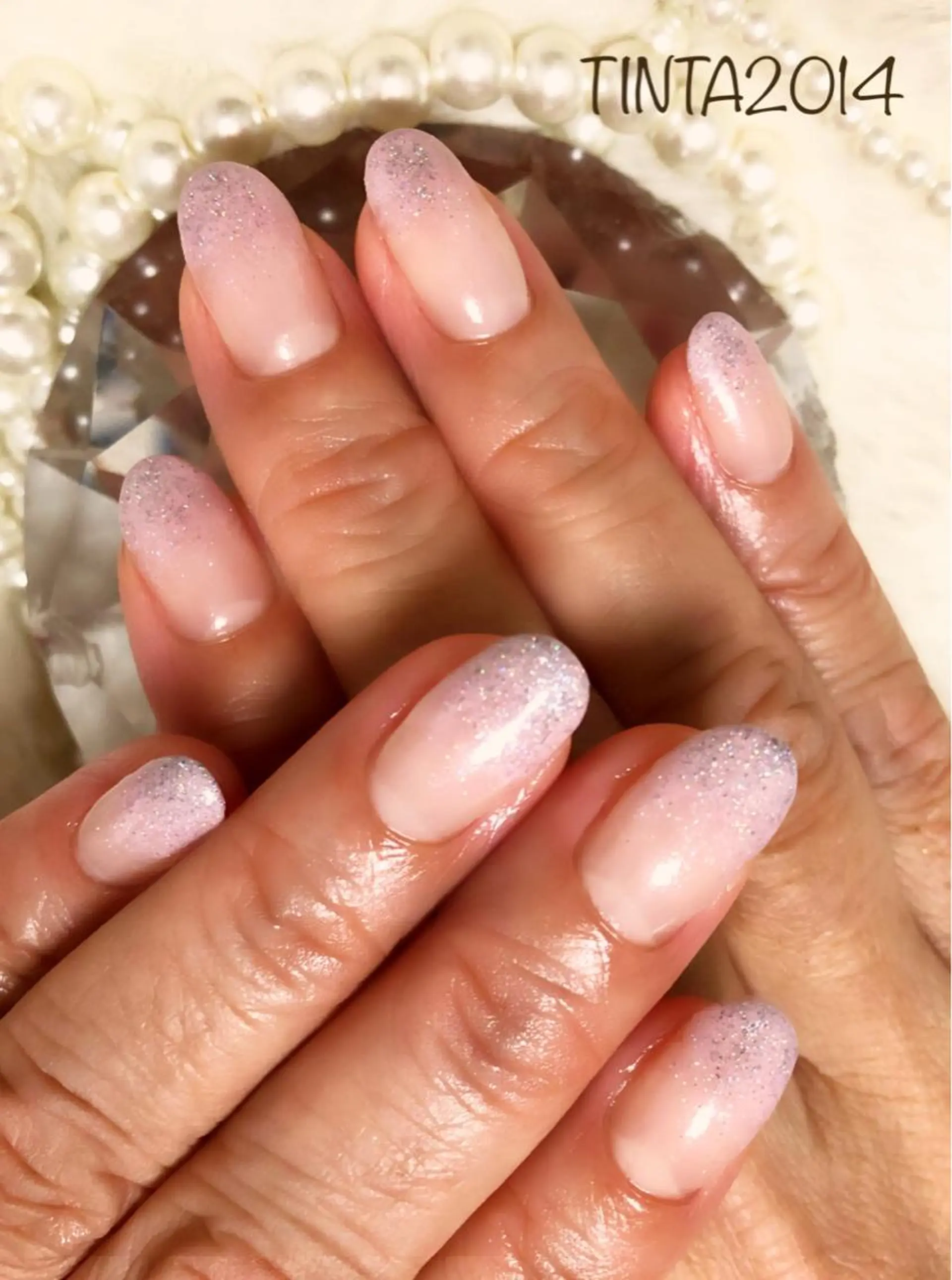 ネイル グラデーション ラメ(グリッター) ピンク ネイルサロン ティンタ所属・馬場 典子のネイルデザイン