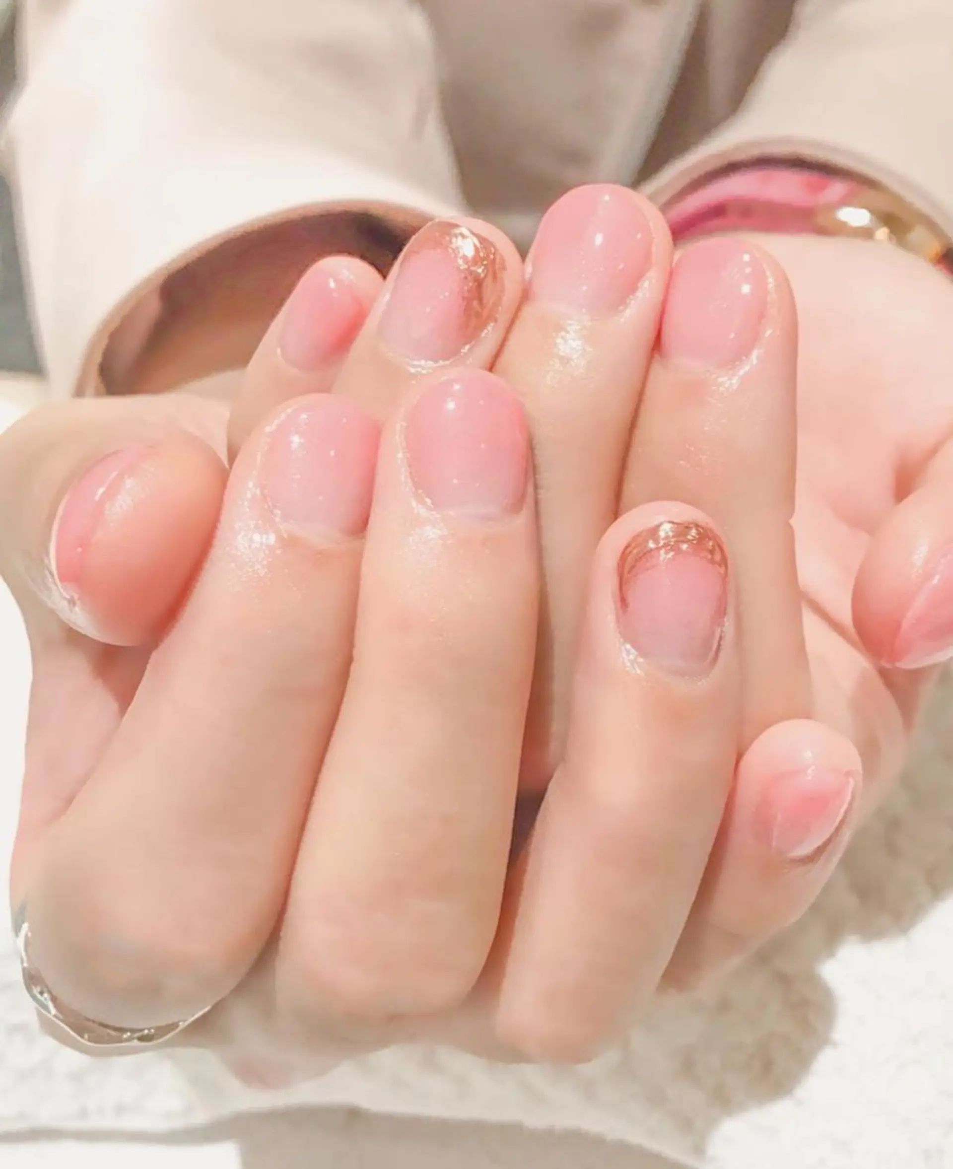ネイル ジェルネイル グラデーション ピンク 春ネイル Nyanco Nailのネイルデザイン