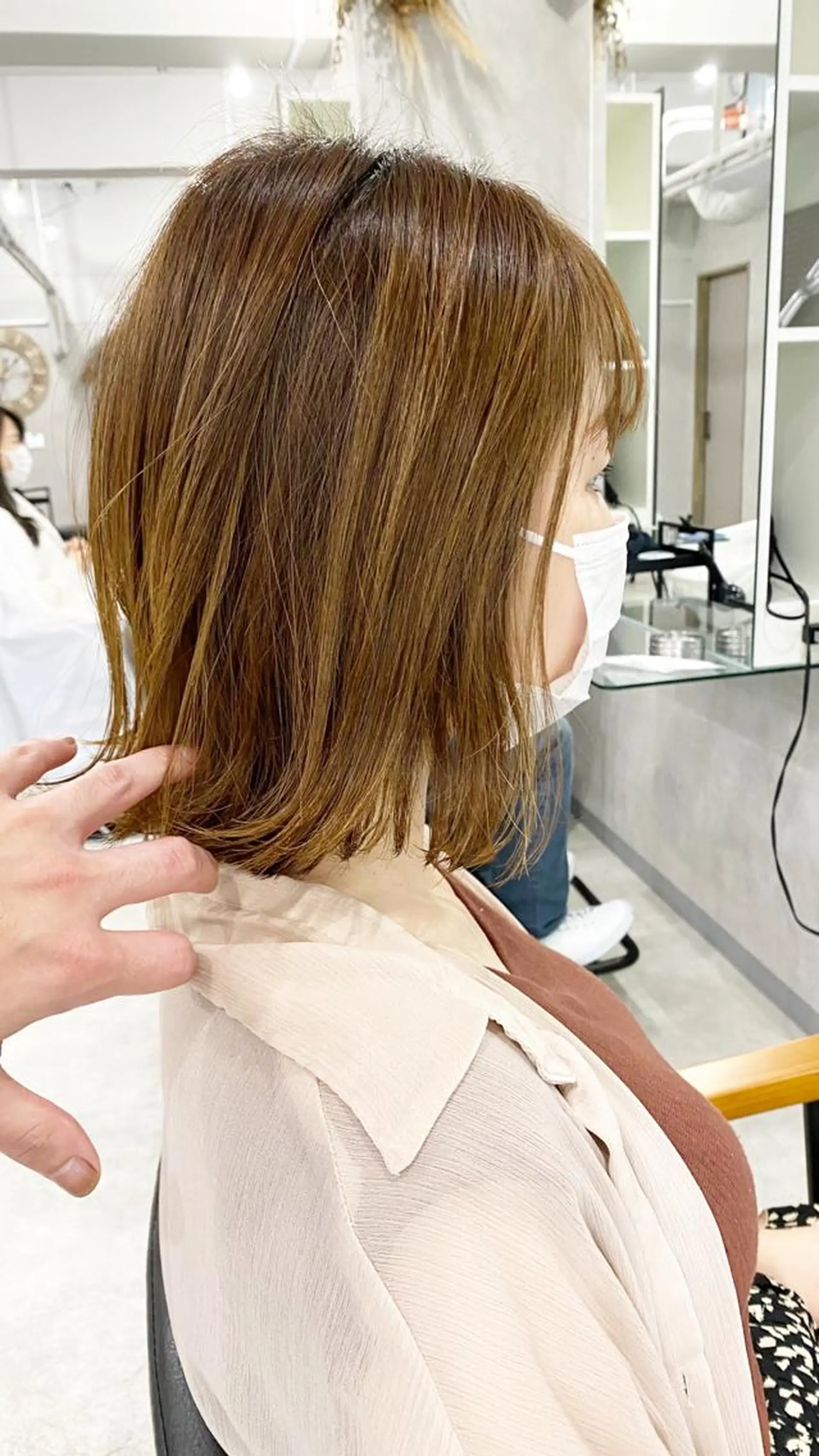 ミディアム カラー ヘアカラー トリートメント ⭐️ショート⭐️美髪 矯正⭐️水口陸のヘアスタイル