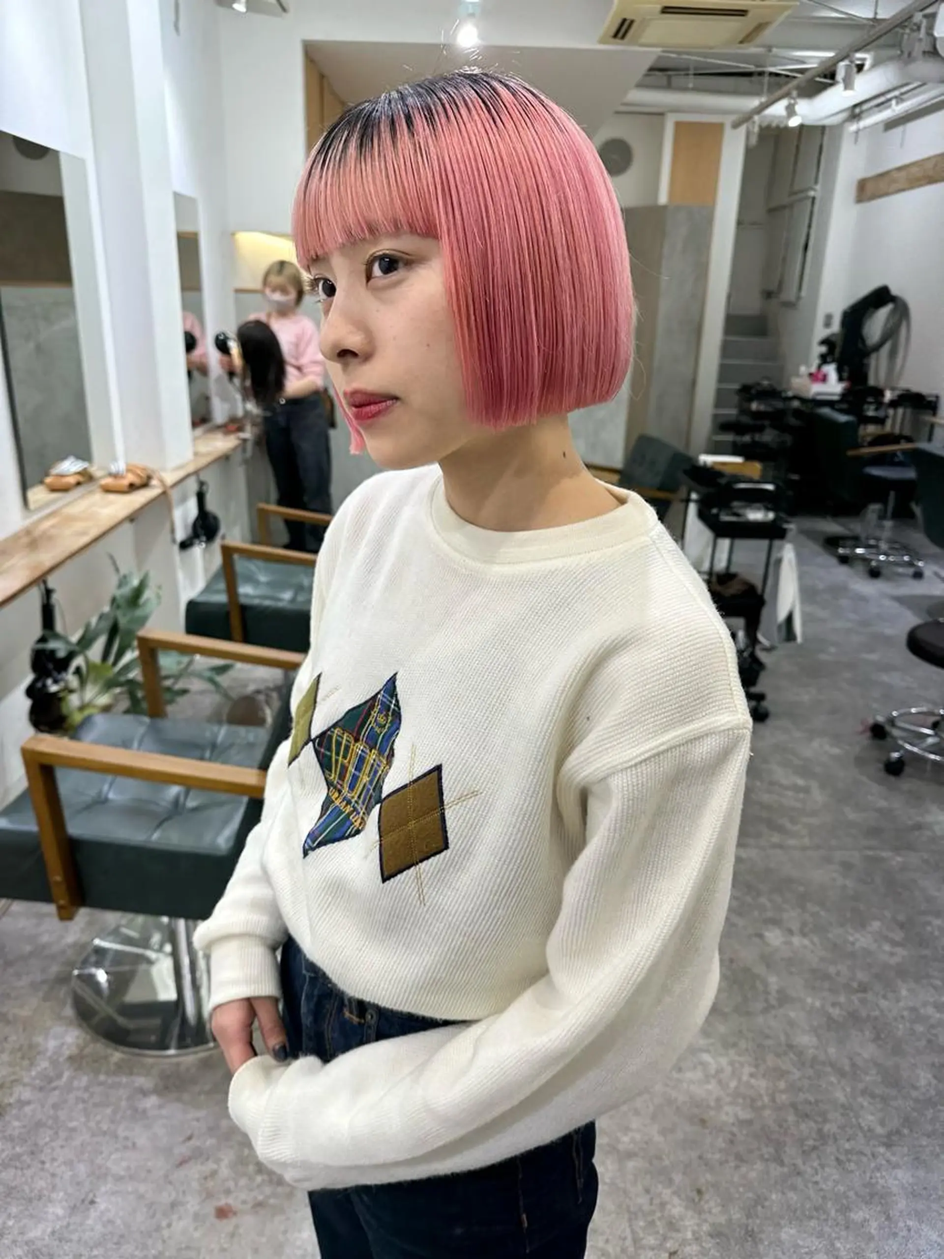 ショート カラー ハイトーンカラー ボブ カット ヘアカラー トリートメント パーマ/透明感カラー /ボブ/吉田一生のヘアスタイル