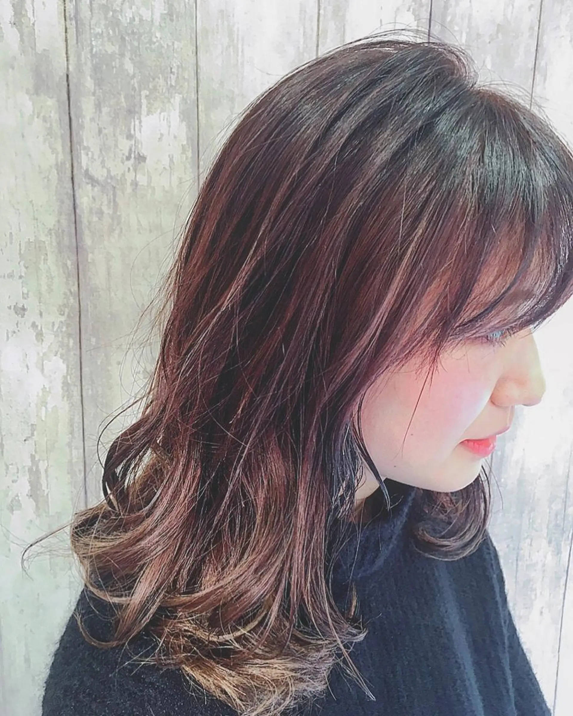セミロング ロング カラー イルミナカラー boutique misakiのヘアスタイル