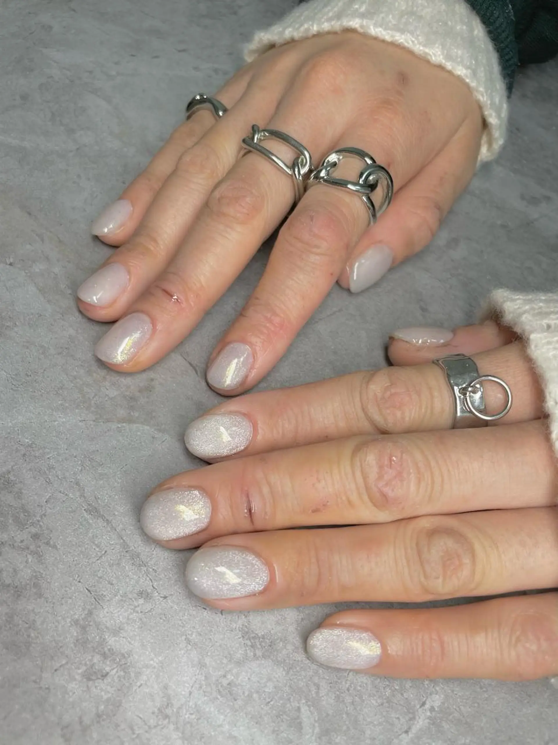 ショート ネイル オーロラネイル マグネットネイル ハンドネイル Statice所属・YUNA FUKUDAのネイルデザイン