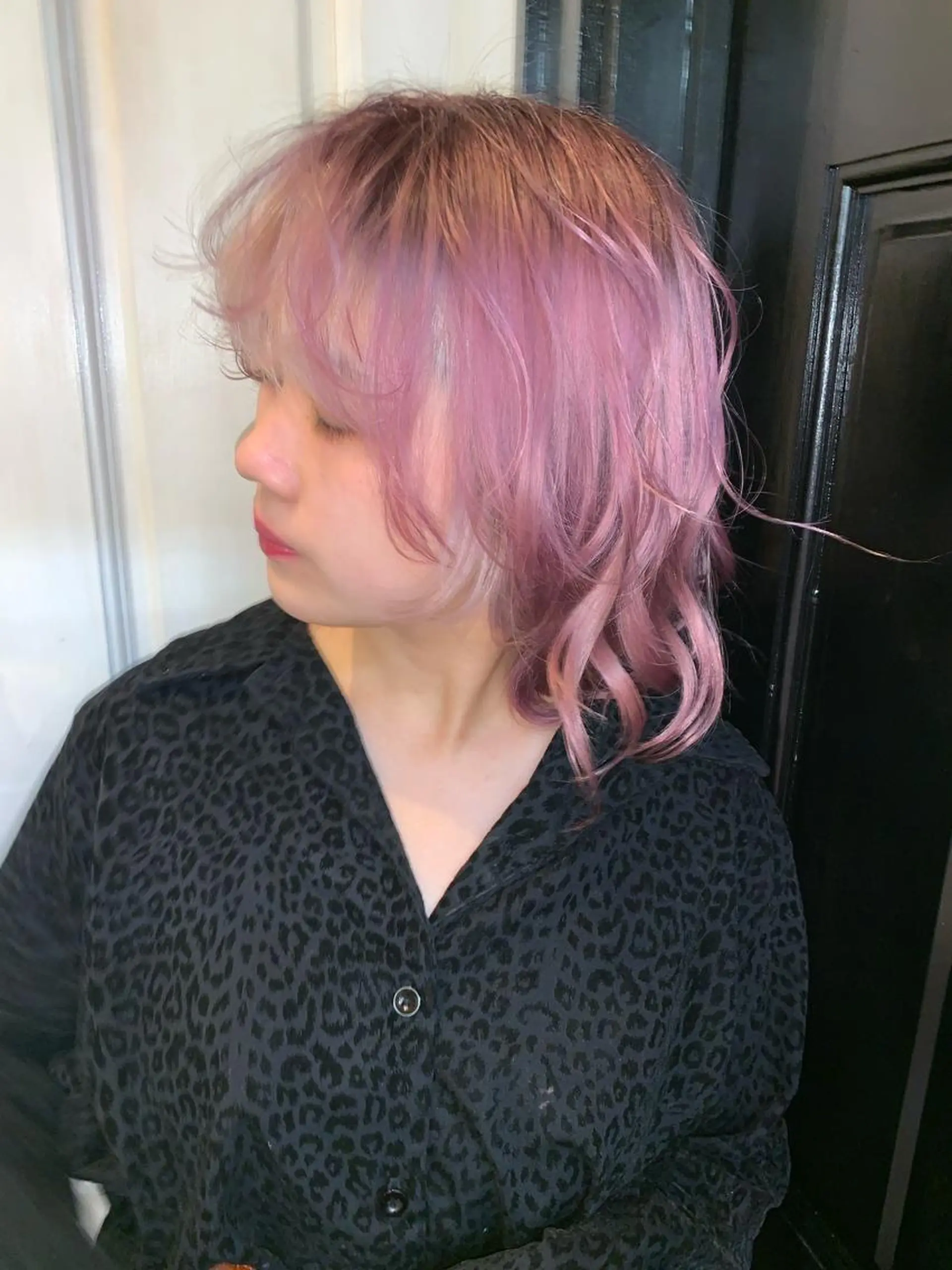 ミディアム カラー ピンクベージュ/新潟 万代/高橋桃葉🍑のヘアスタイル