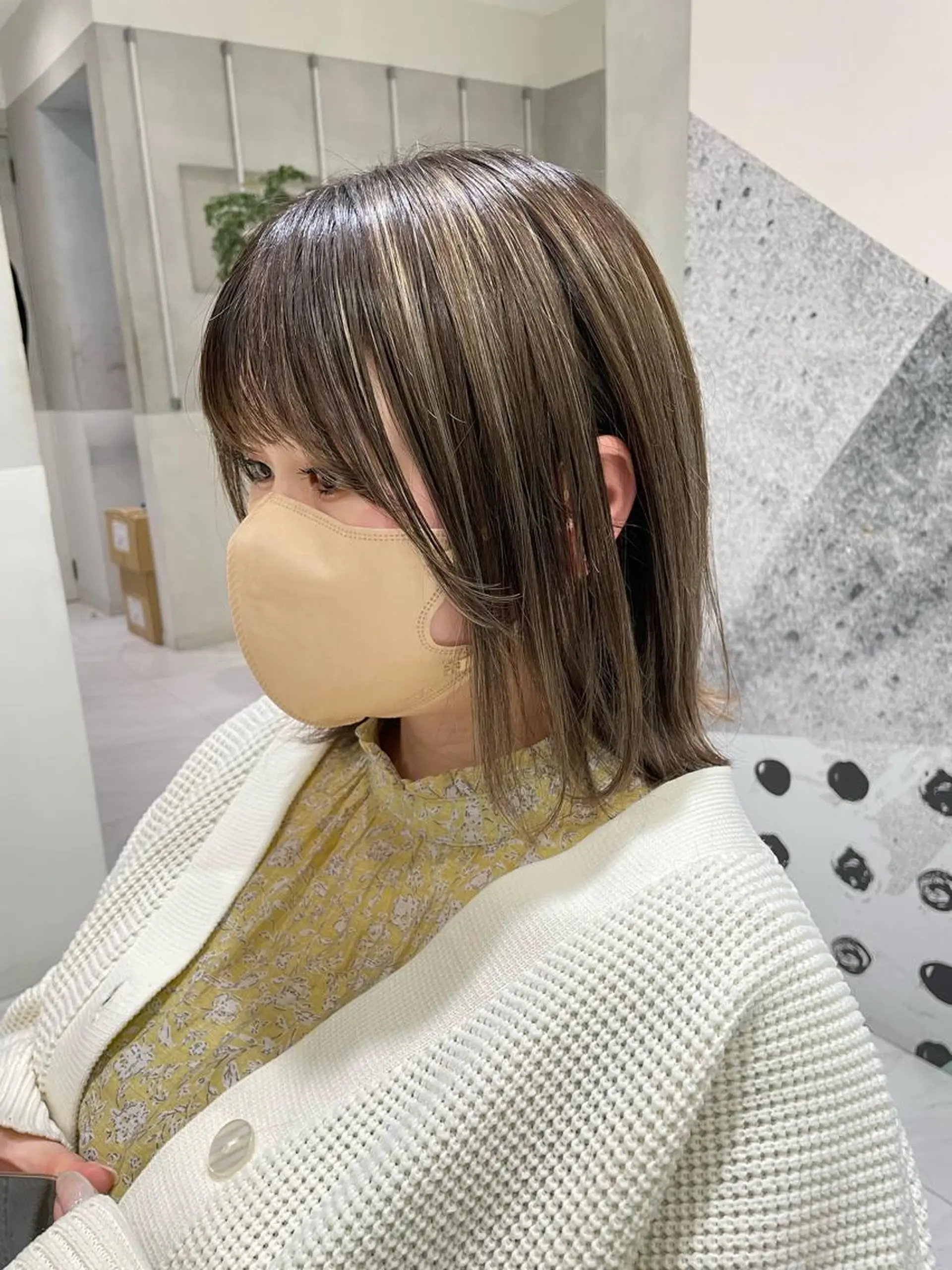 ミディアム カット ヘアカラー トリートメント ヘッドスパ ヘアセット 透明感 カラー✨有坂映哉のヘアスタイル