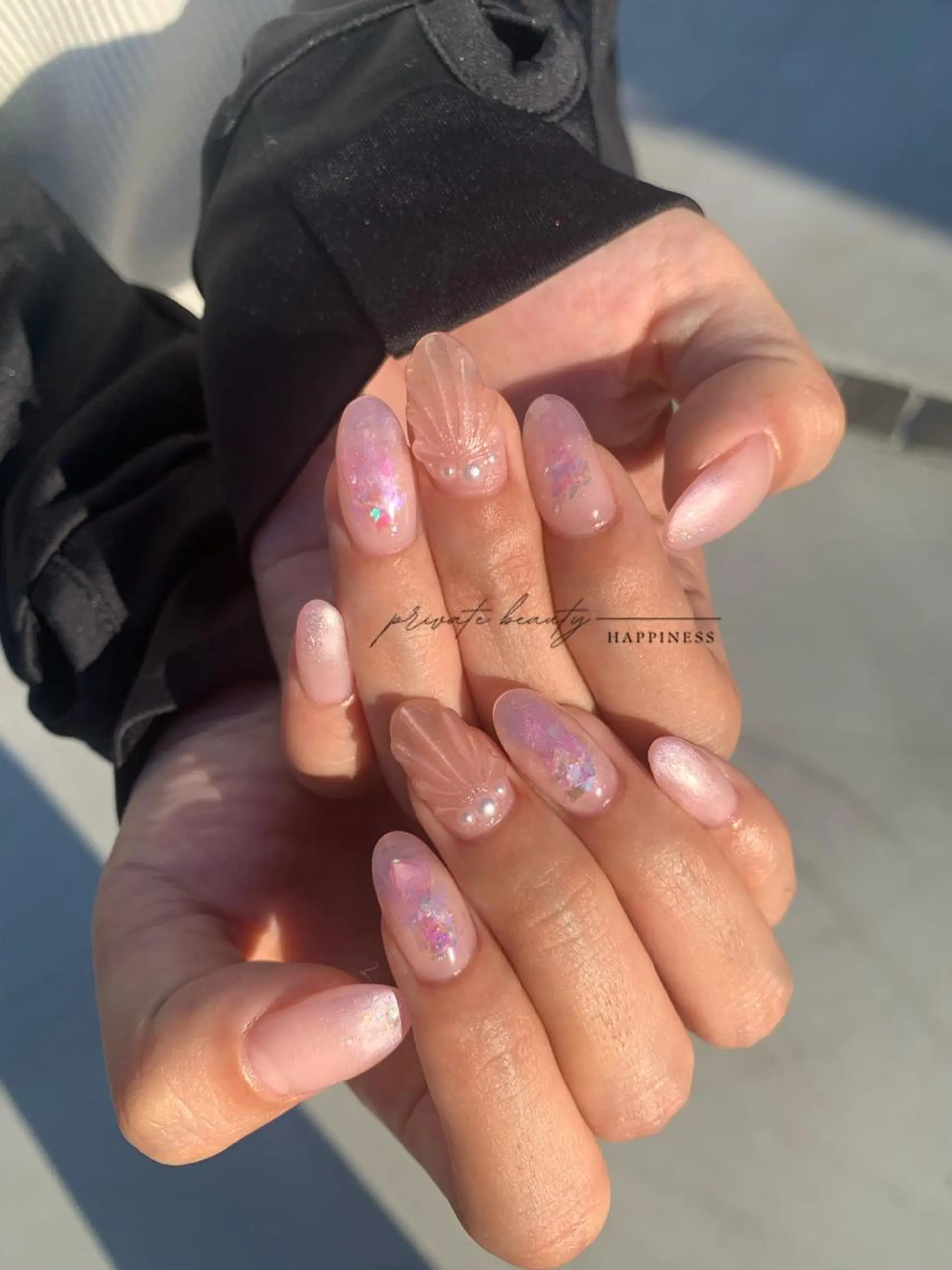 ネイル アートネイル ラメ(グリッター) スカルプネイル 夏ネイル happiness nailのネイルデザイン