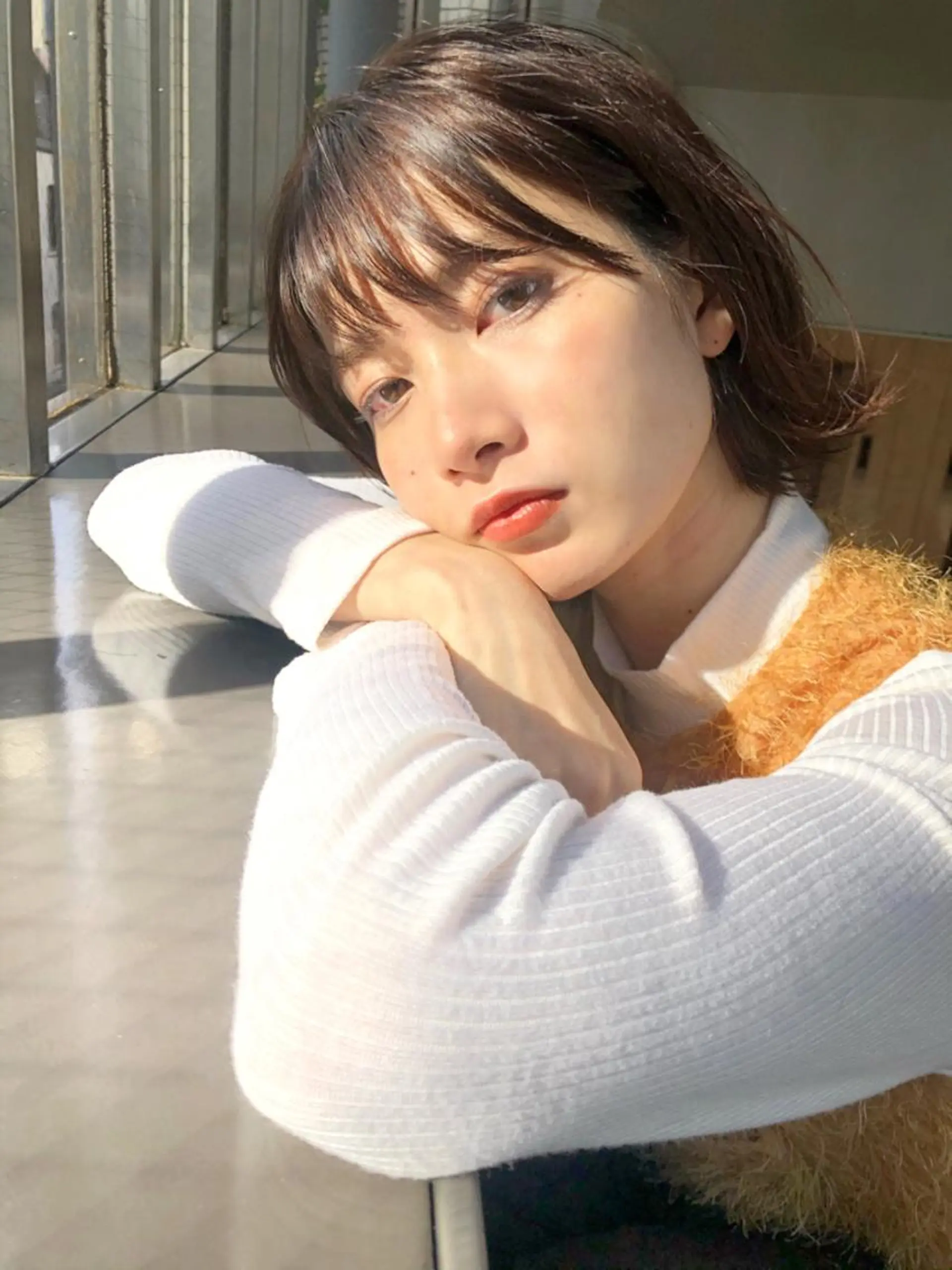 ミディアム 似合わせカット 小顔カット カット トリートメント 結べるレイヤーボブ くびれLady表参道のヘアスタイル