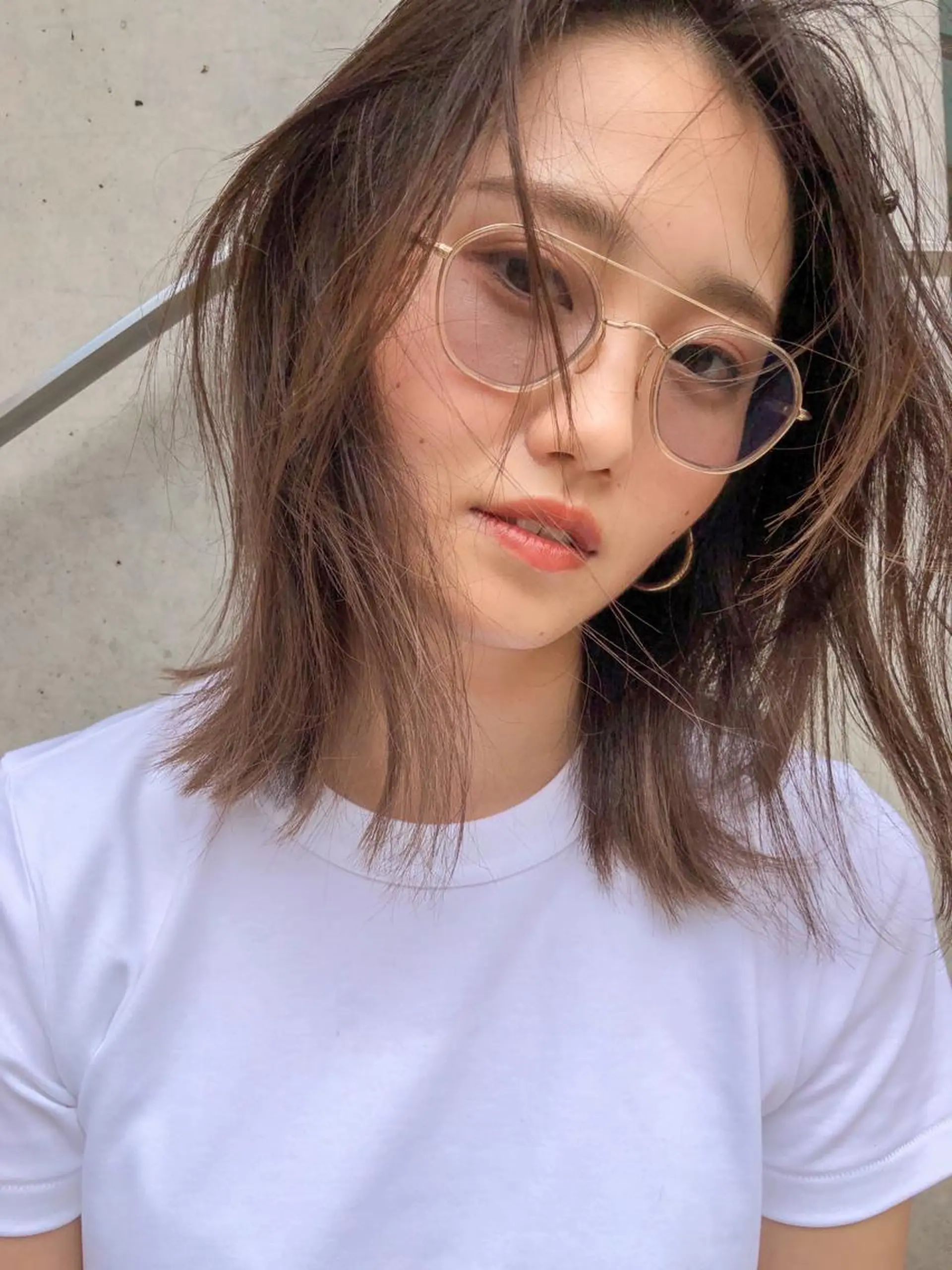 ミディアム カット ヘアカラー トリートメント nessヤマサキ リュウタのヘアスタイル