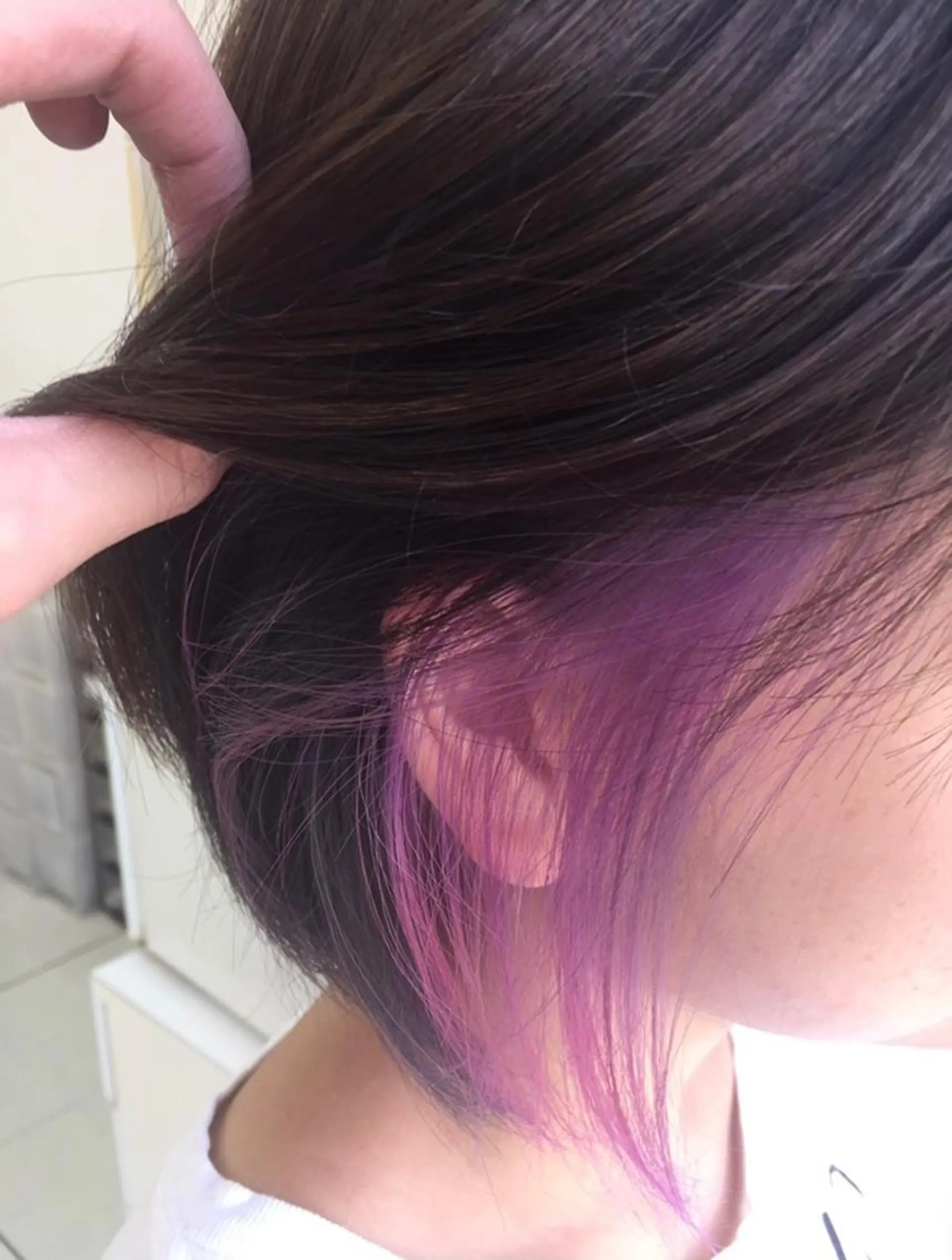 ショート カラー インナーカラー ピンクカラー ピンクパープル パープルカラー ヘアカラー 岩崎 裕司のヘアスタイル