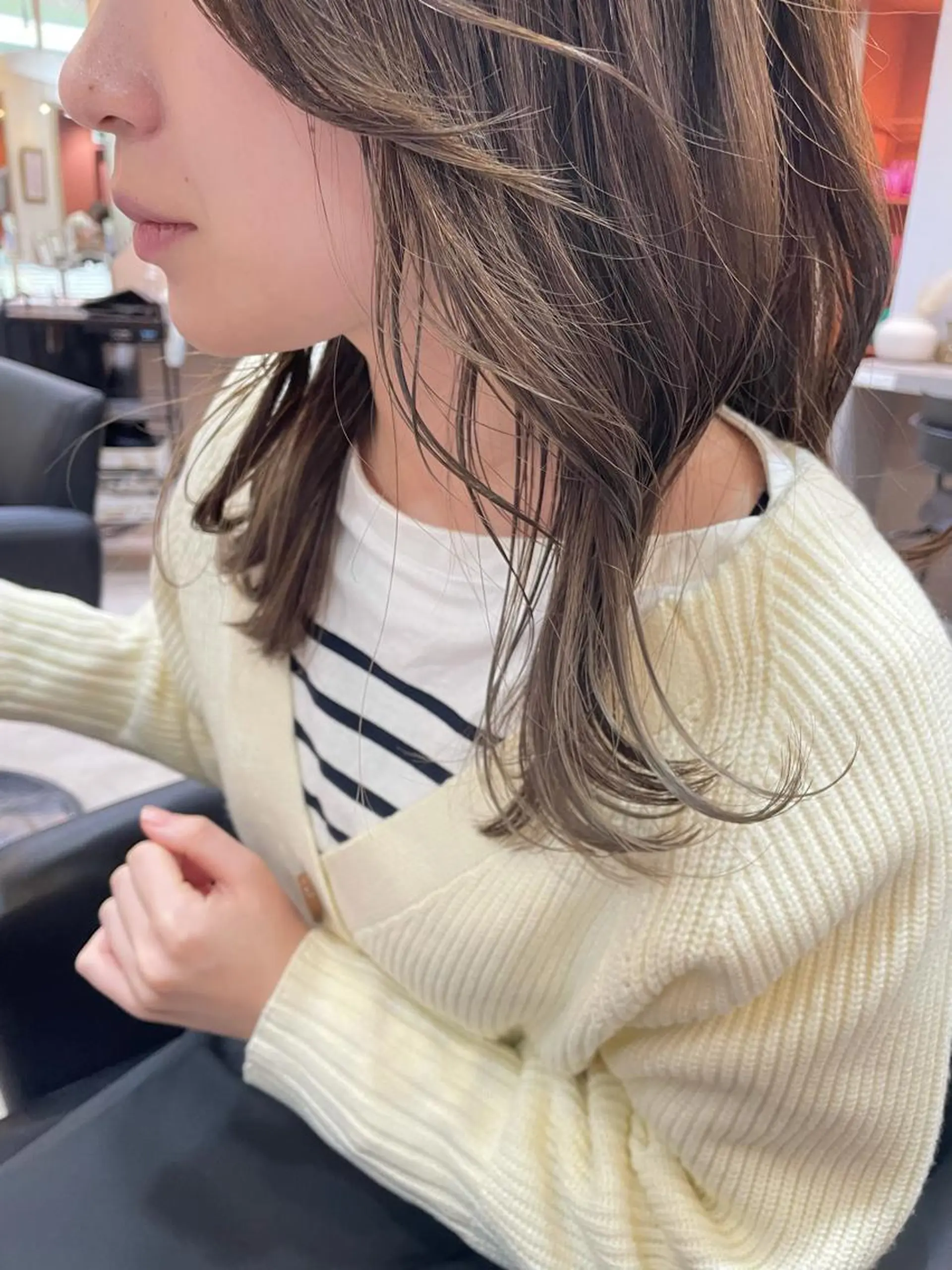 セミロング カラー ベージュカラー ブリーチ ホワイトベージュ 沖縄/ヘアアレンジ /ナカノのヘアスタイル