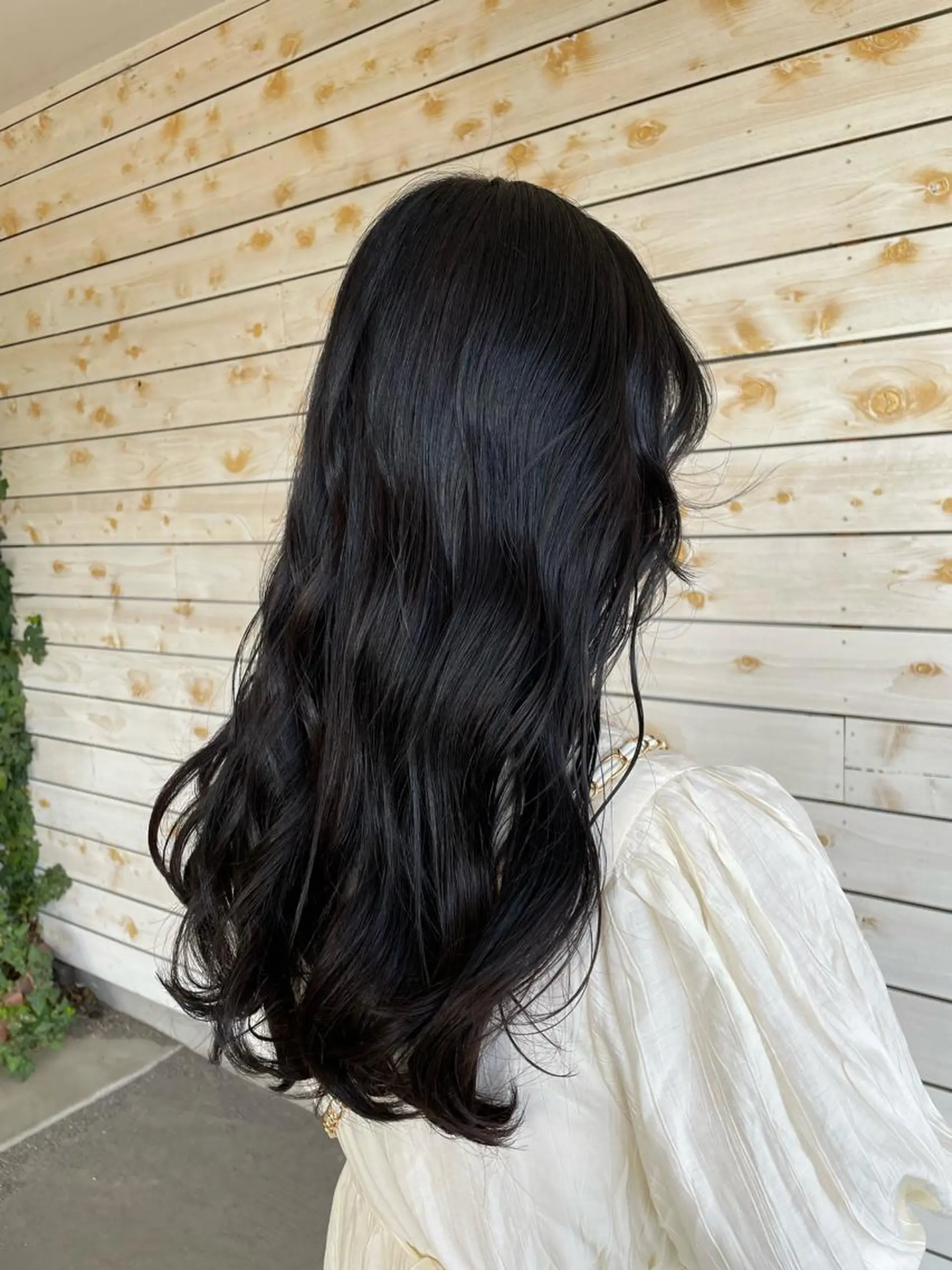 ロング カラー 黒髪 ブルーカラー ブルーブラック ヘアカラー 🌸小掛🌸 豊橋外国人風カラーのヘアスタイル