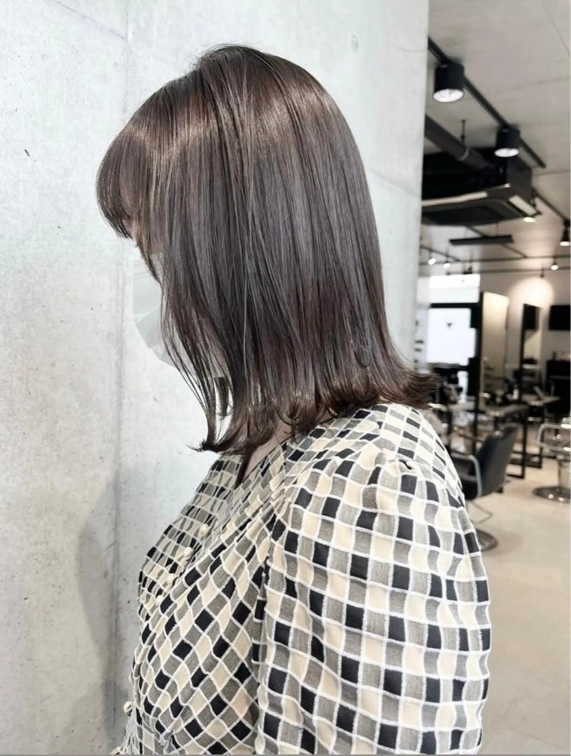 ミディアム カラー パーマ カット ヘアカラー トリートメント ヘッドスパ 透明感/オリーブ/ グレージュ/YUKAのヘアスタイル